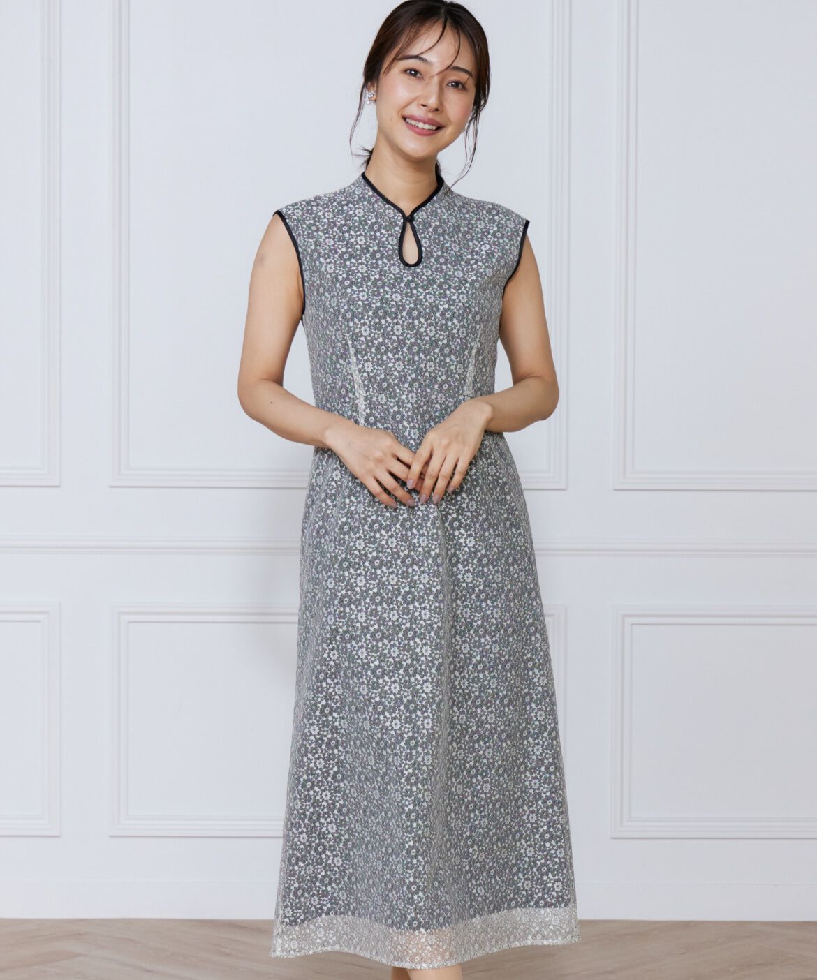 ef-de Black「小花柄配色レースワンピース」|ワンピース|オフホワイト1