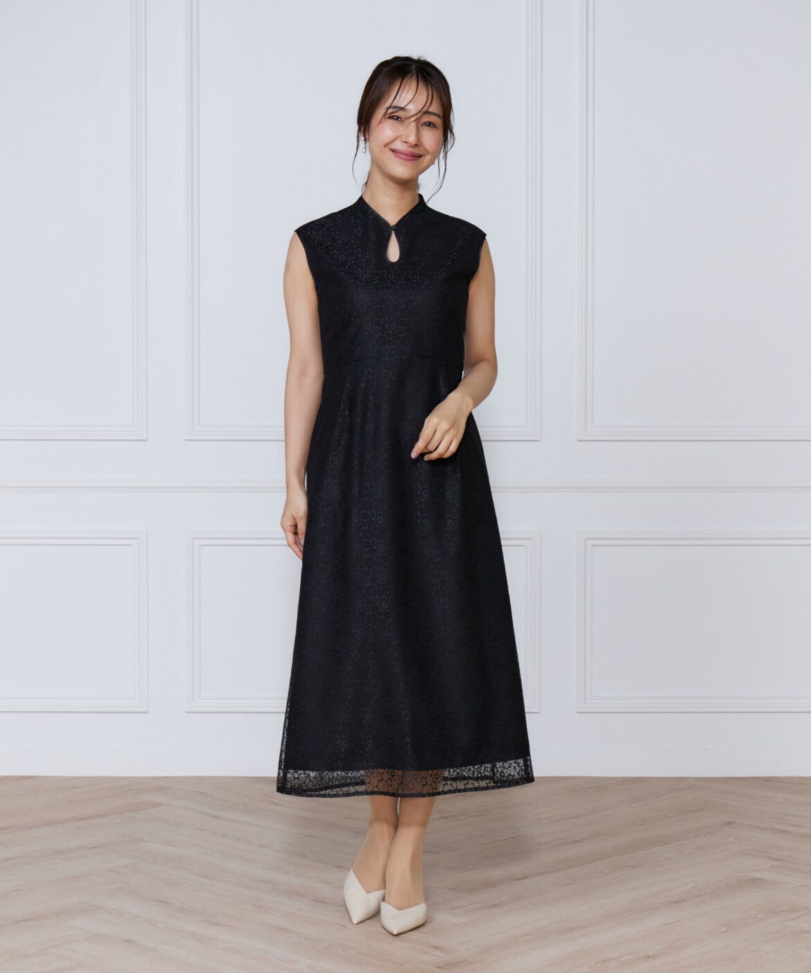 ef-de Black「小花柄配色レースワンピース」|ワンピース|