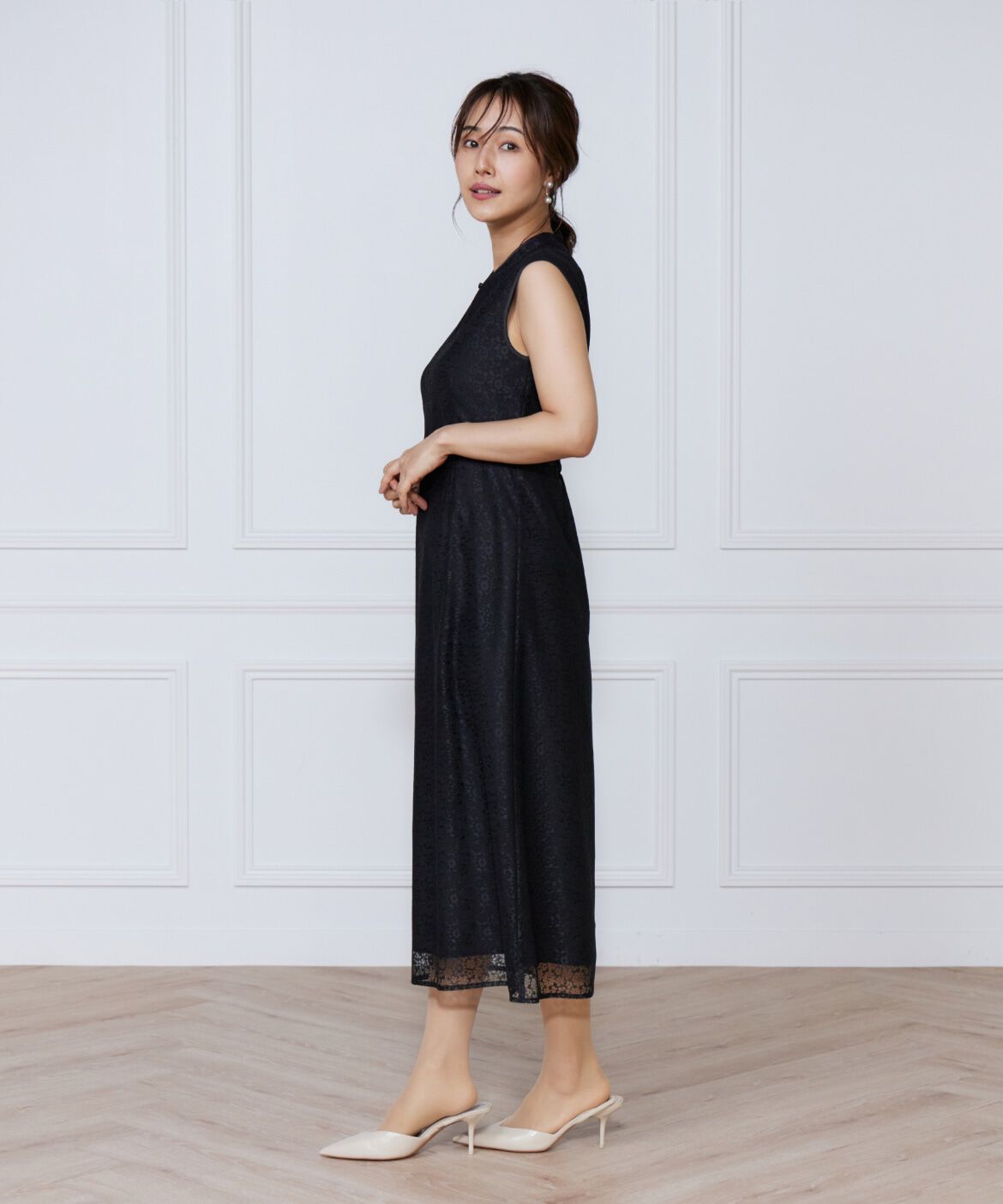 ef-de Black「小花柄配色レースワンピース」|ワンピース|