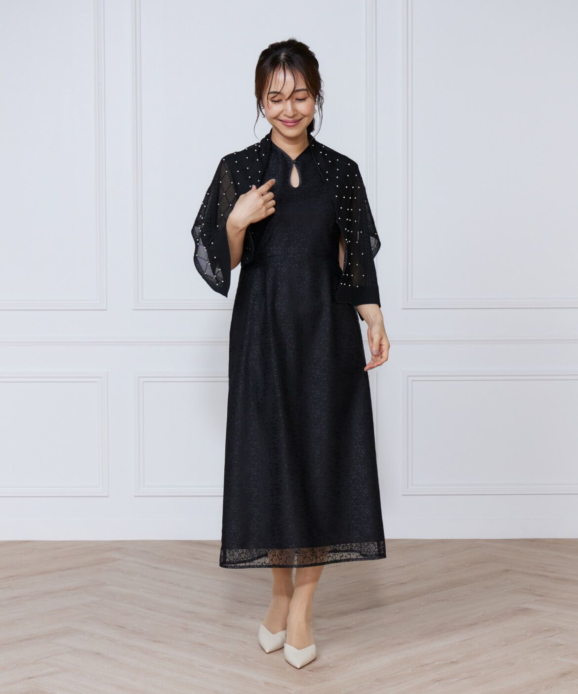 ef-de Black「小花柄配色レースワンピース」|ワンピース|