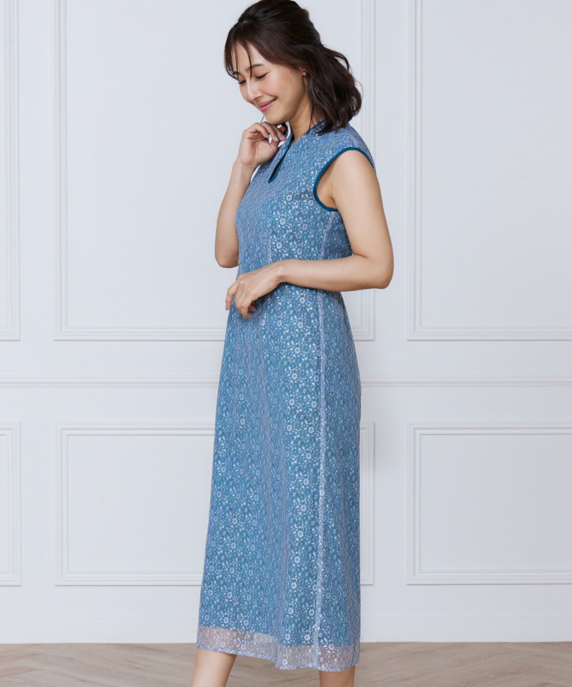 ef-de Black「小花柄配色レースワンピース」|ワンピース|