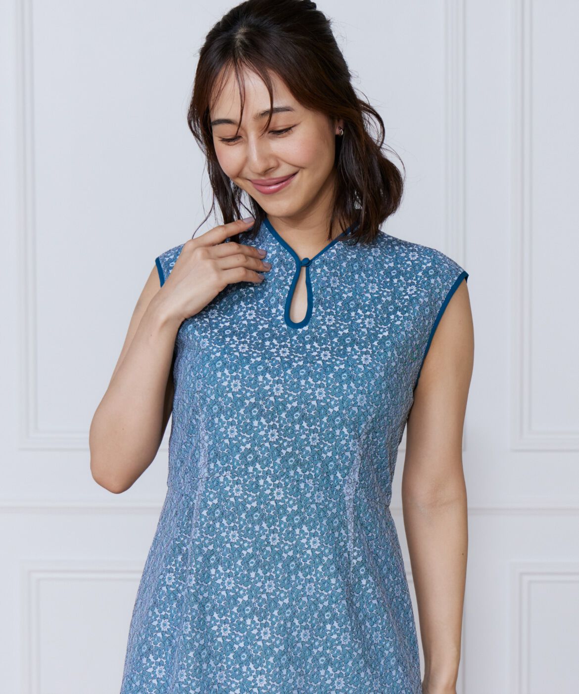 ef-de Black「小花柄配色レースワンピース」|ワンピース|