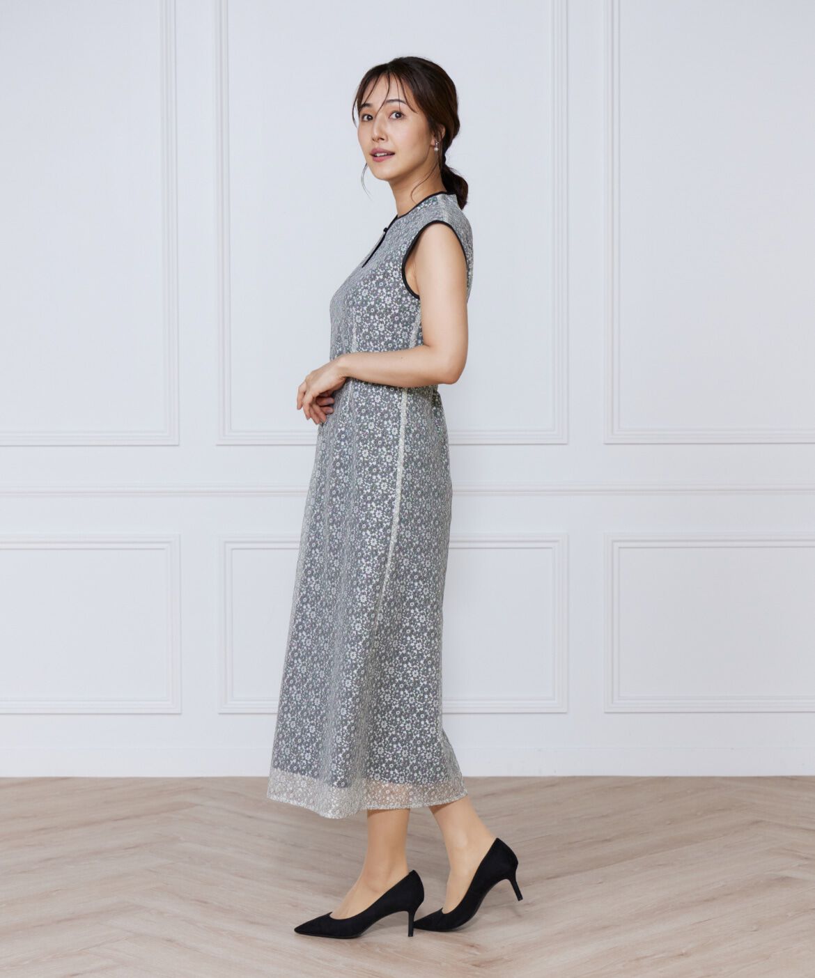 ef-de Black「小花柄配色レースワンピース」|ワンピース|