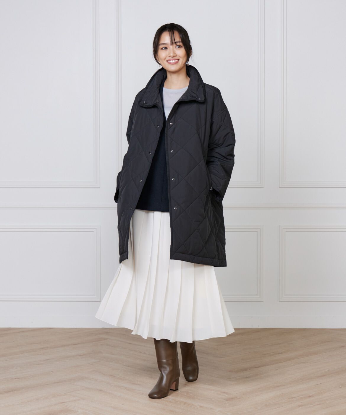 Le Souk「《大きいサイズ》中綿キルティングスタンドコート《LIMONTA EAST》」|ピーコート|