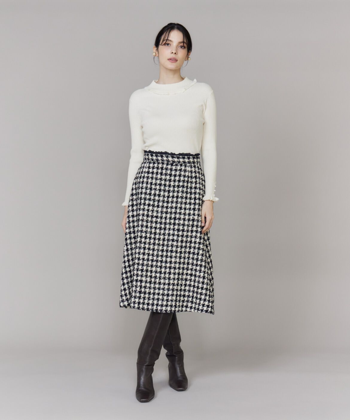 Maglie le cassetto「千鳥フレアスカート」|フレア|