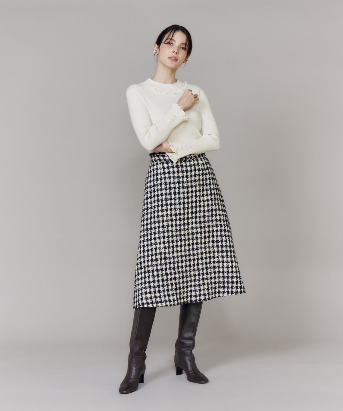 Maglie le cassetto「千鳥フレアスカート」|フレア|