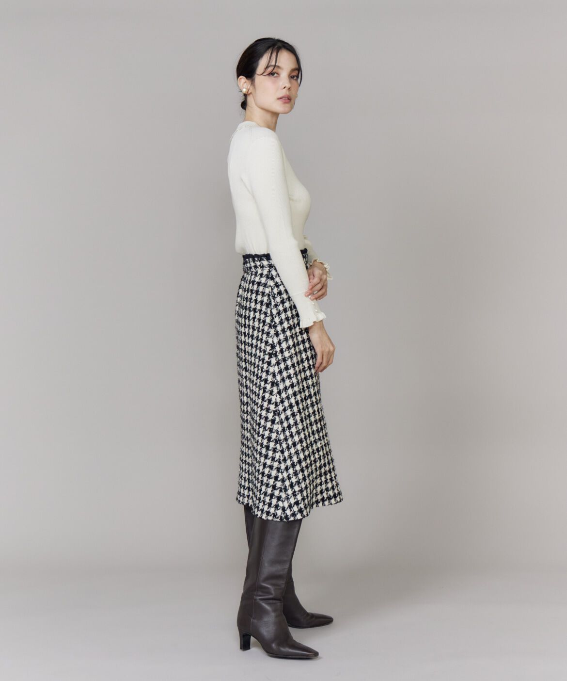 Maglie le cassetto「千鳥フレアスカート」|フレア|