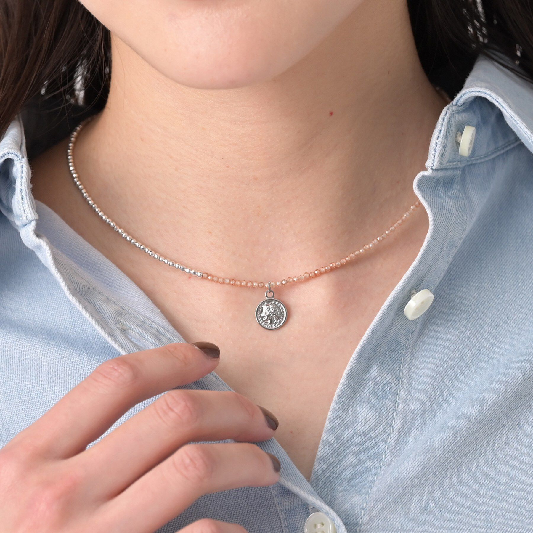 UNTITLED「ビーズコイントップ」|ネックレス|