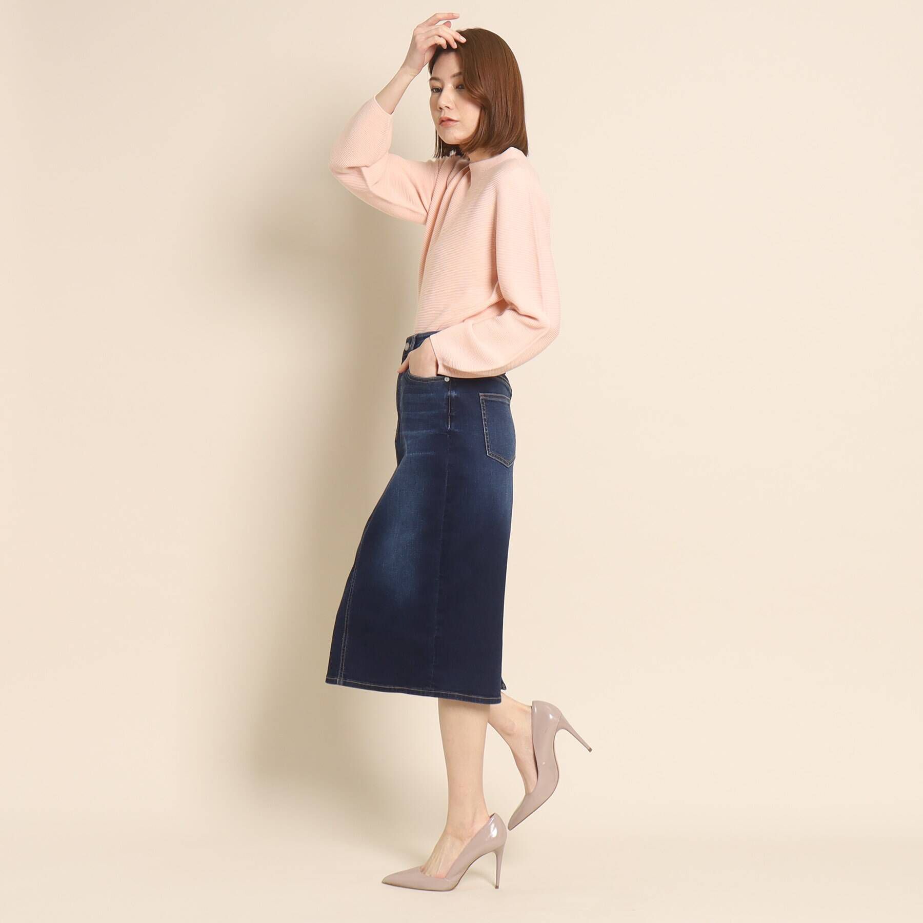 COUP DE CHANCE「【洗える】ハイウエストデニムタイトスカート」|スカート|