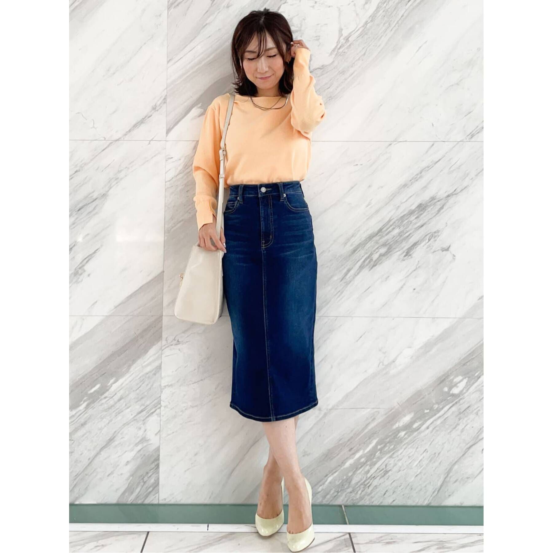 COUP DE CHANCE「【洗える】ハイウエストデニムタイトスカート」|スカート|