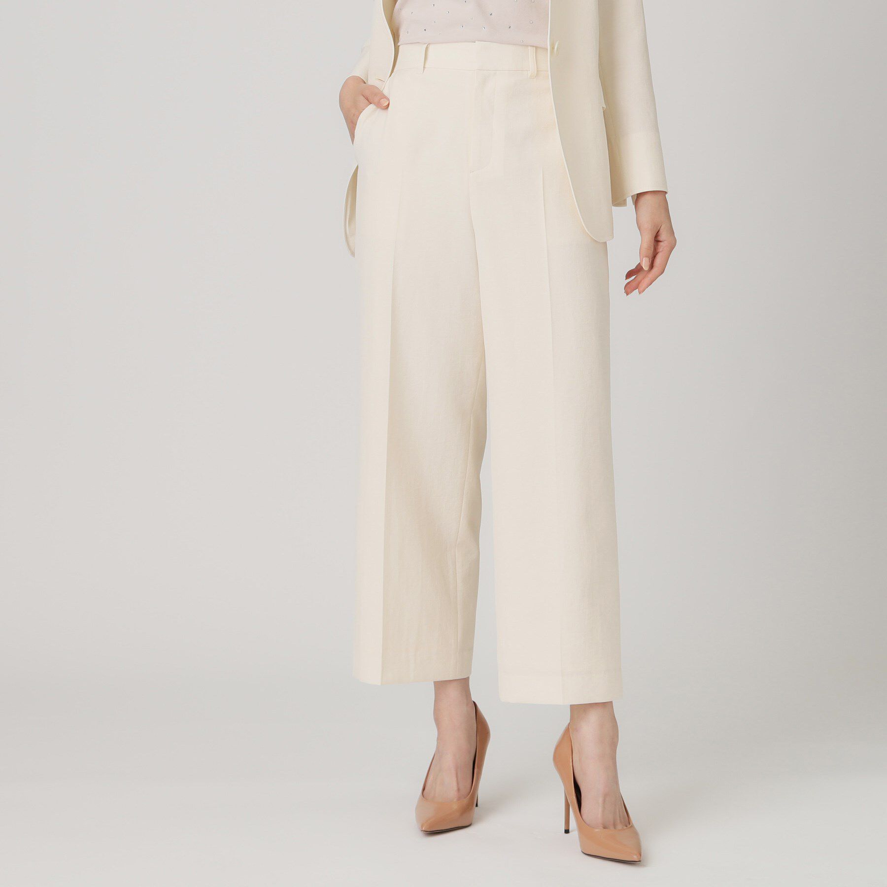 COUP DE CHANCE「【洗える／日本製】セミワイドパンツ」|その他|オフホワイト(003