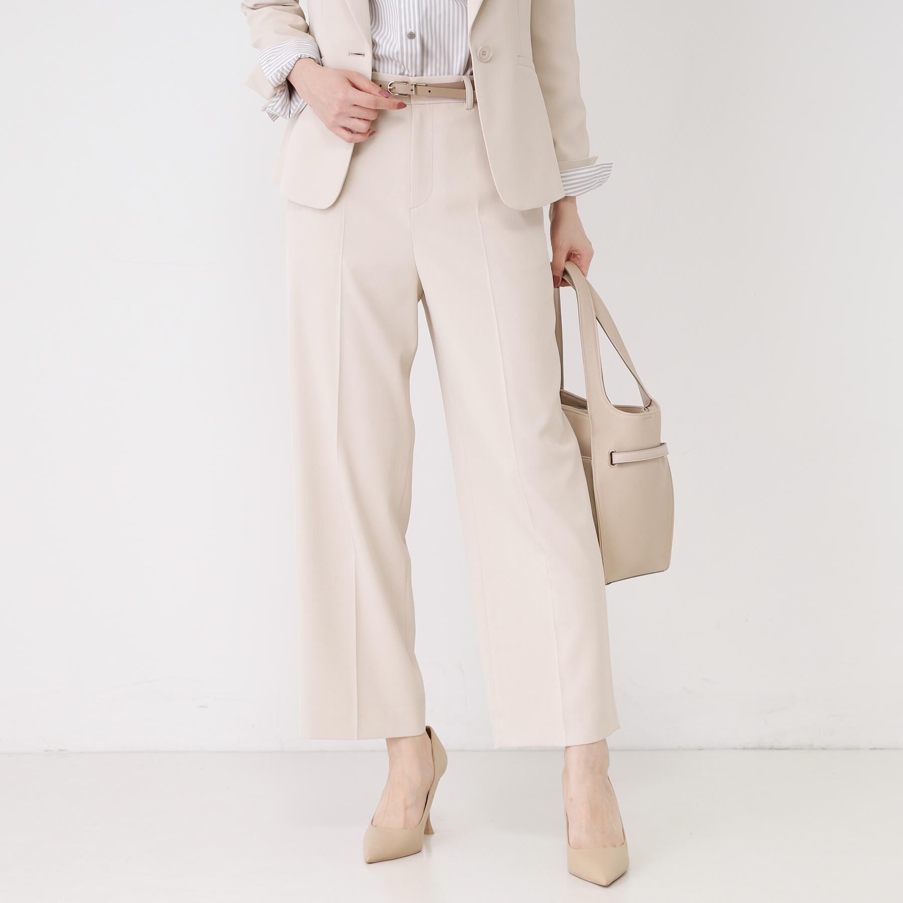 COUP DE CHANCE「【手洗い可／日本製／伸縮性／スーツ可】センタープレス入りストレートワイドパンツ」|その他|