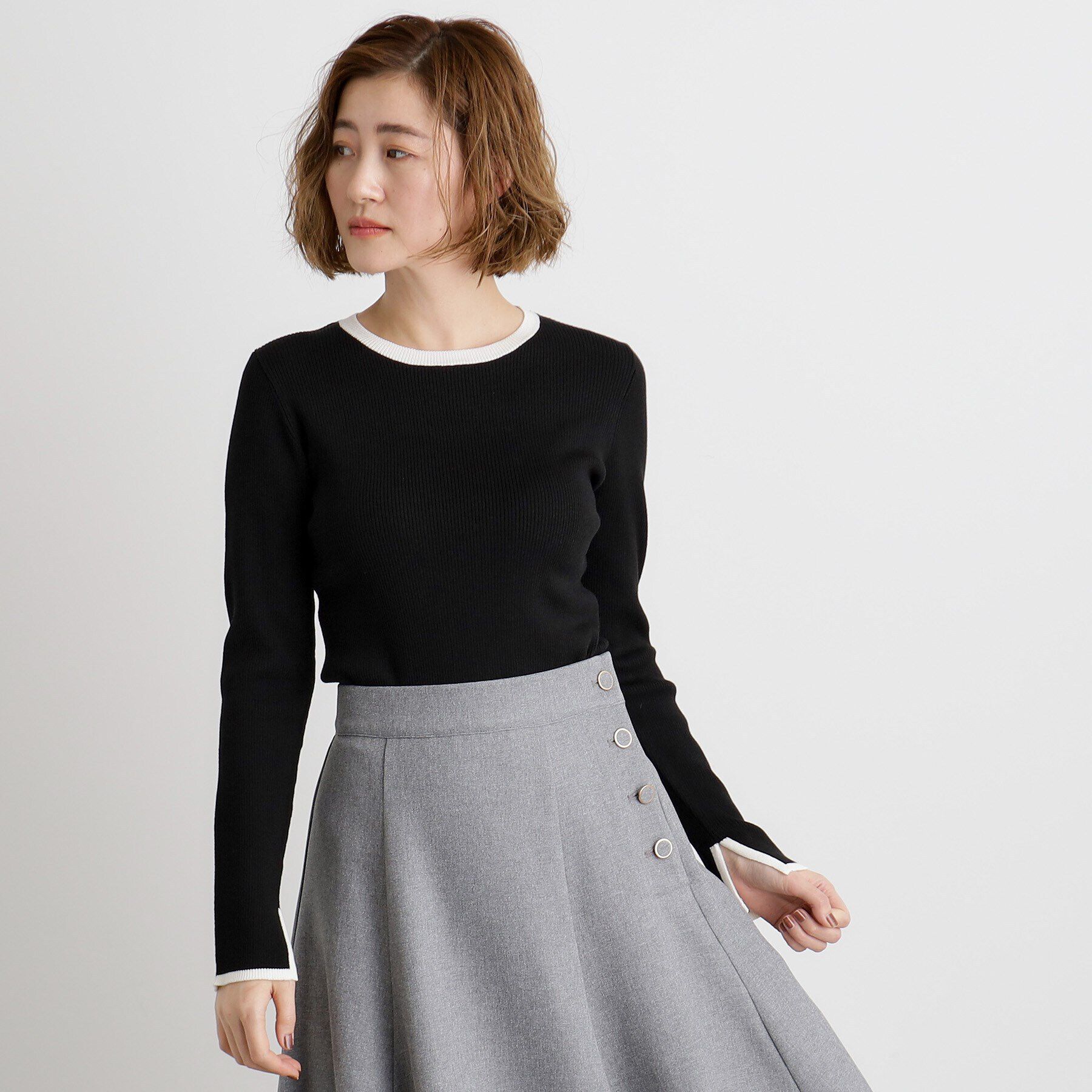 grove「【抗ピル／MW】リブニットプルオーバー」|ニット・セーター|