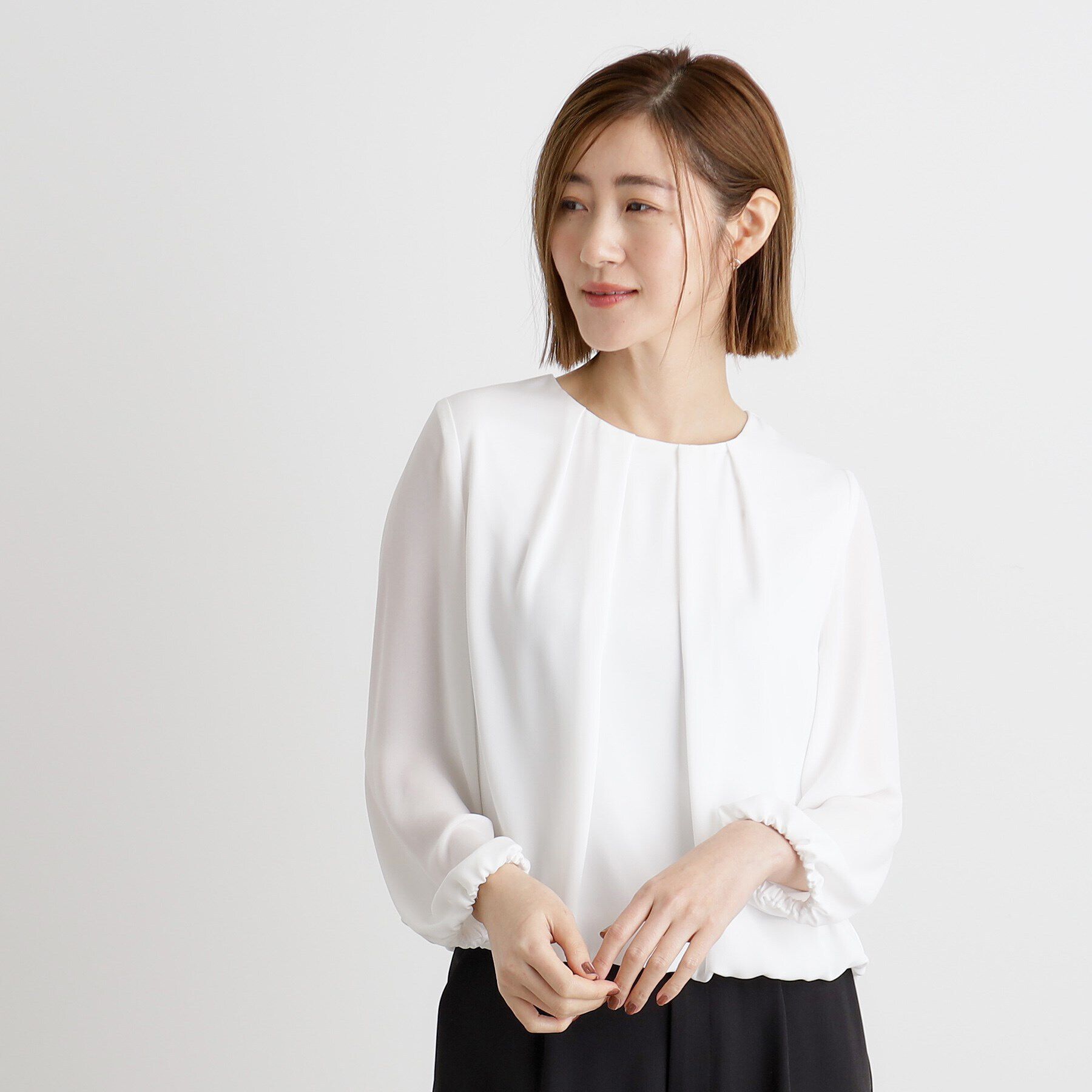 grove「シフォンジョーゼットタックブラウス」|シャツ・ブラウス|