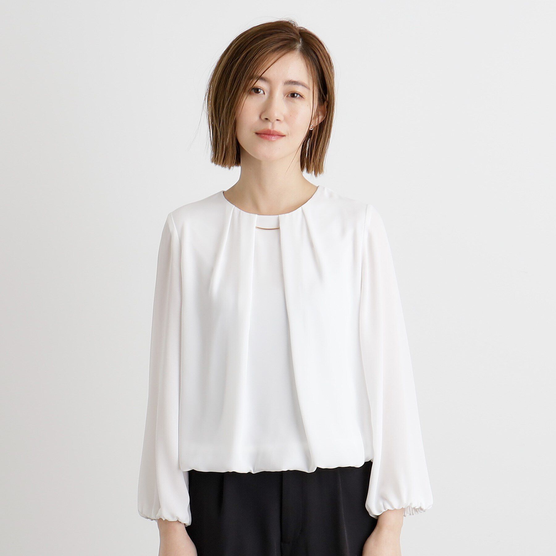 grove「シフォンジョーゼットタックブラウス」|シャツ・ブラウス|