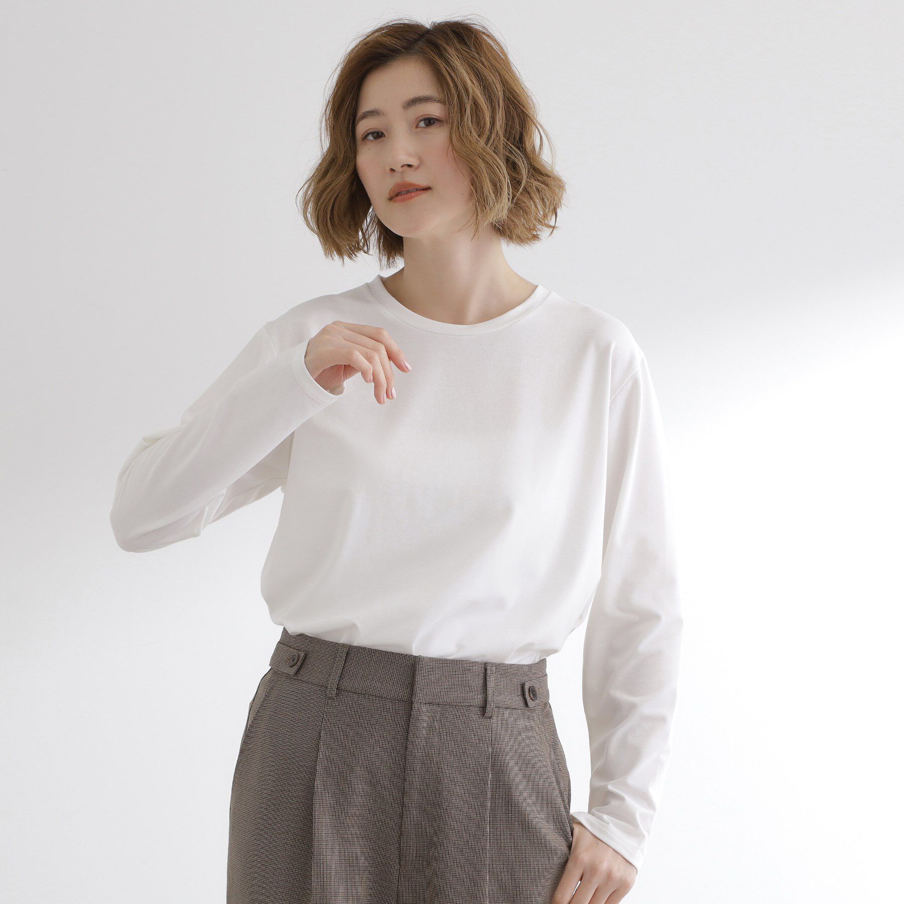 grove「ボーダーアソートベーシックロンT」|Tシャツ・カットソー|オフホワイト(003