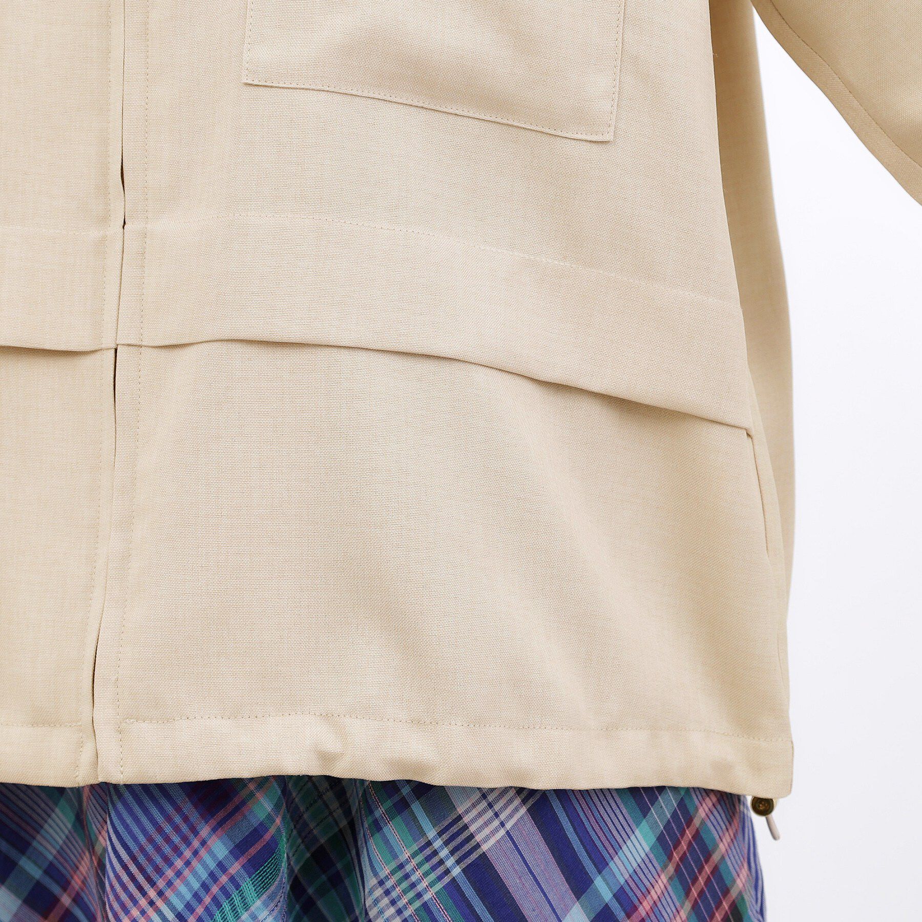 grove「【貴島明日香さん着用・洗える】麻調ノーカラーブルゾン」|ブルゾン・スタジャン|