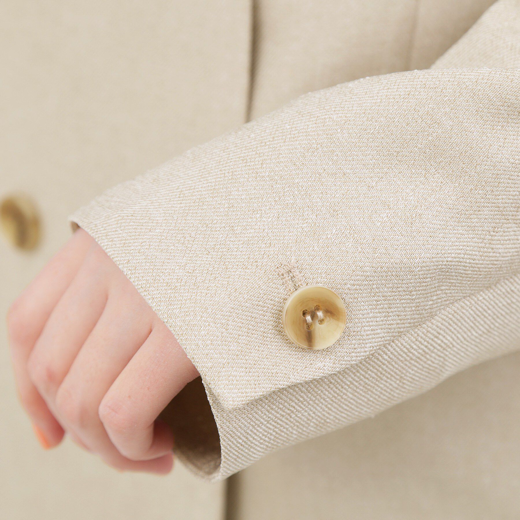 grove「【貴島明日香さん着用】リネンライクカラーレスジャケット」|ノーカラージャケット|