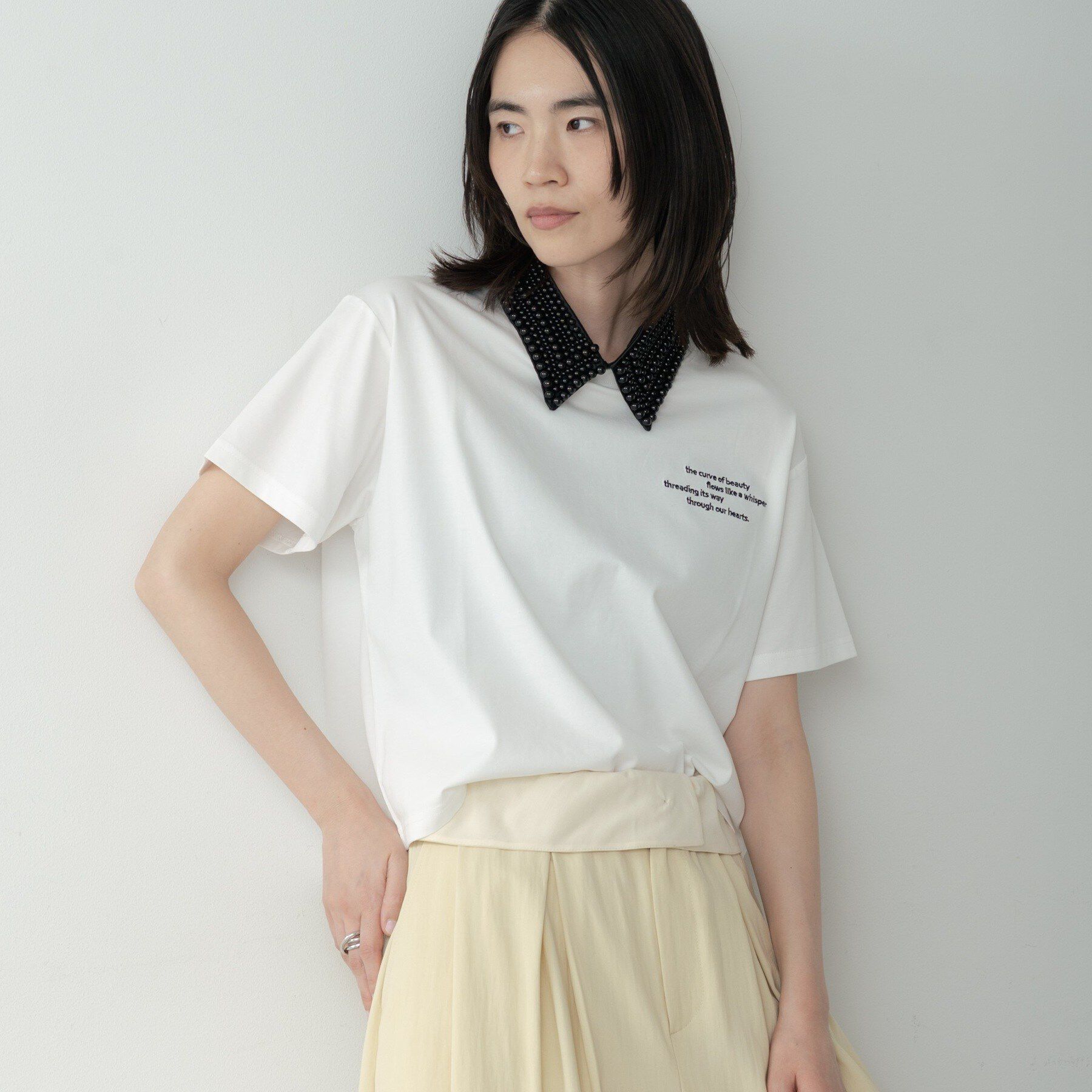 GALLEST「クルーネック刺繍Tシャツ」|Tシャツ・カットソー|