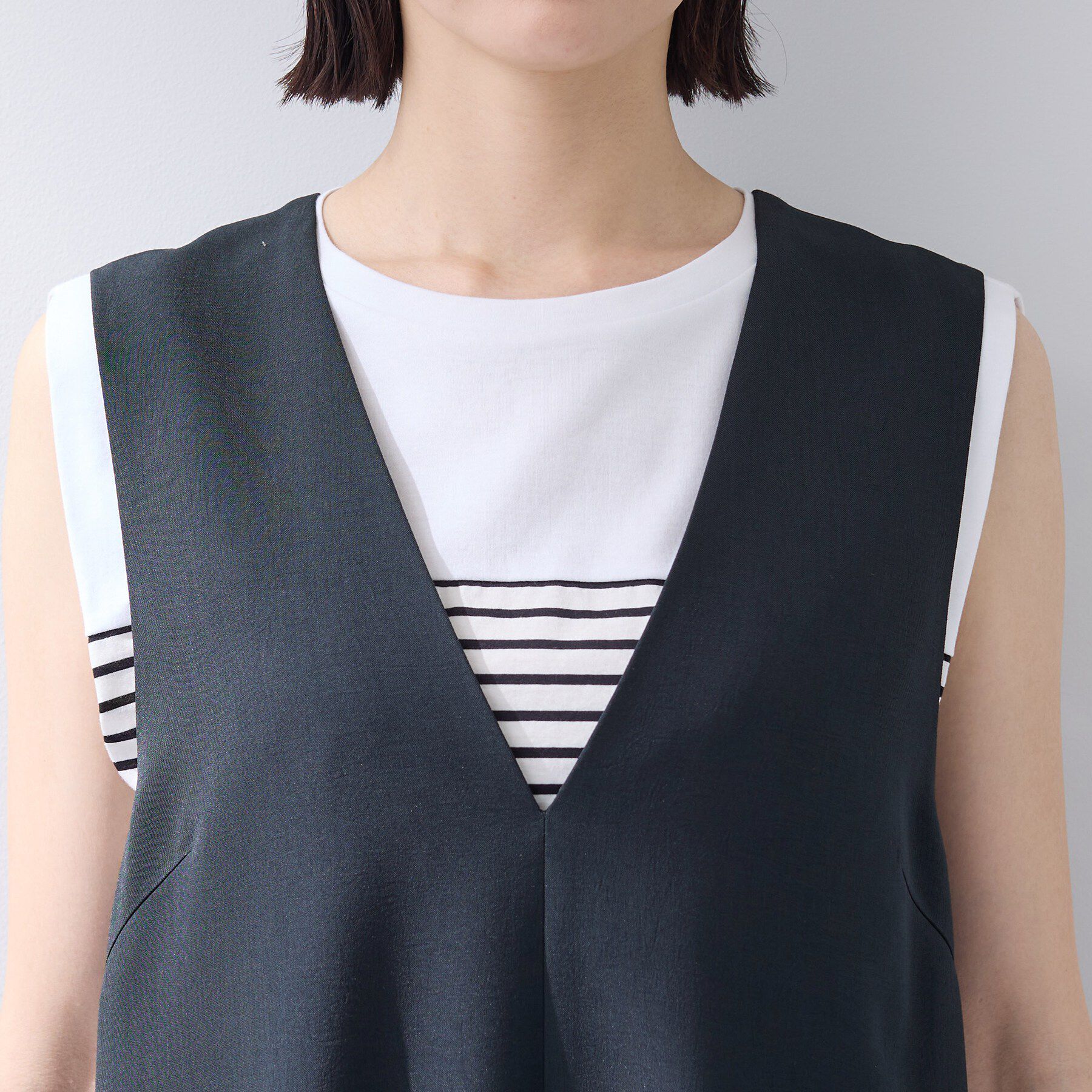 INDIVI「【洗える／SETUP可能／UVケア】ウール調ジャンパードレス」|ワンピース|