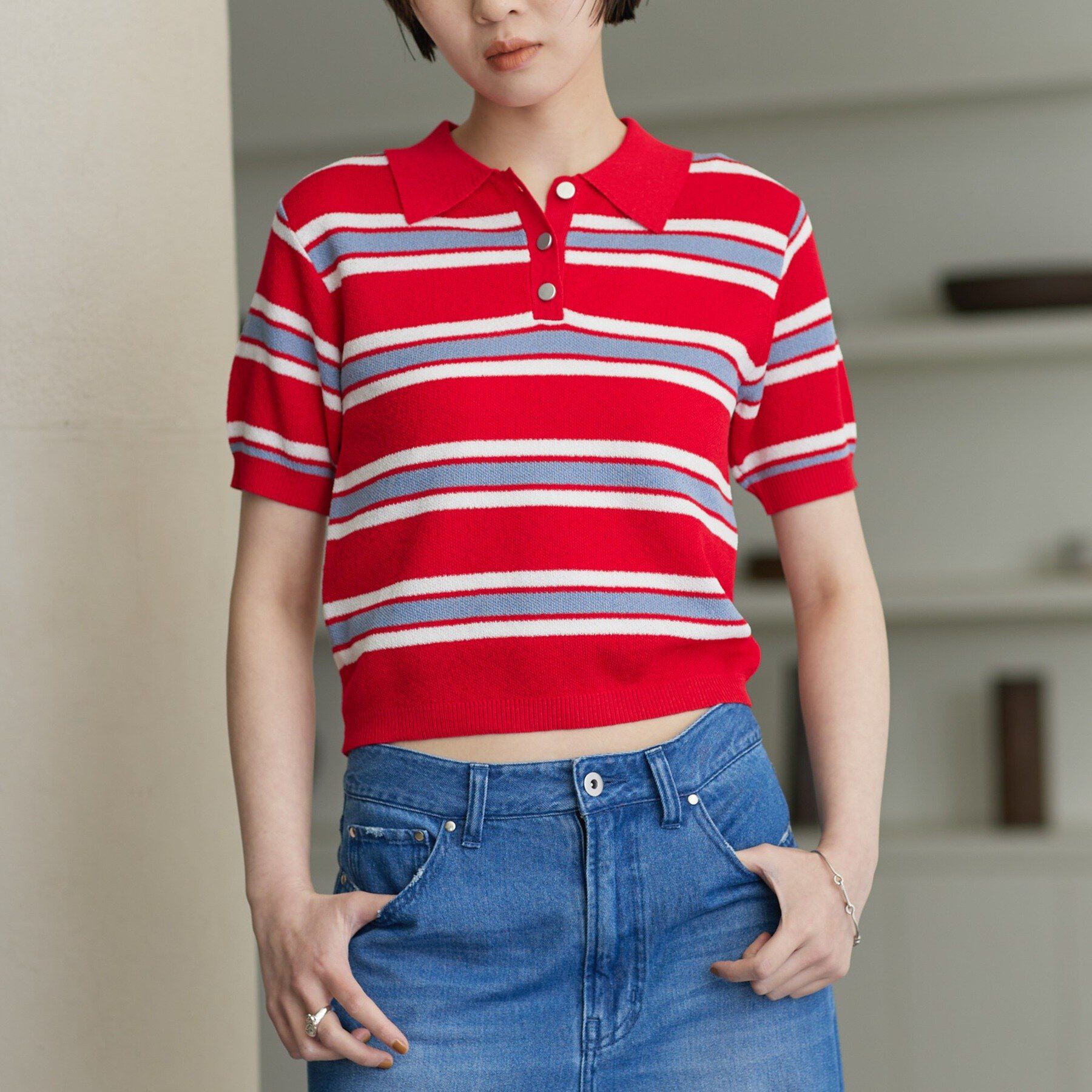 GALLEST「ジャカードポロニット」|ニット・セーター|