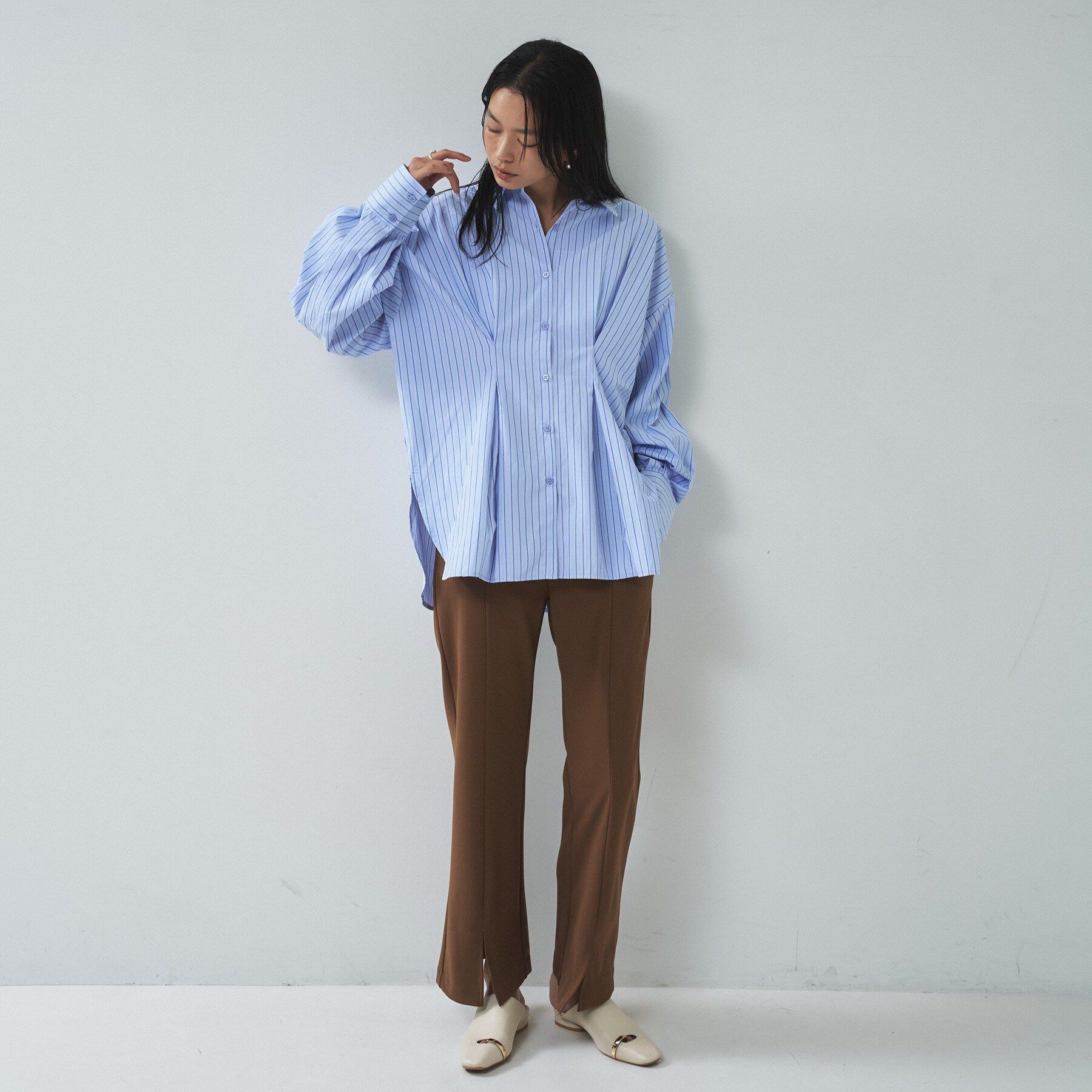 GALLEST「【一部店舗限定】ストライプタックシャツ」|シャツ・ブラウス|