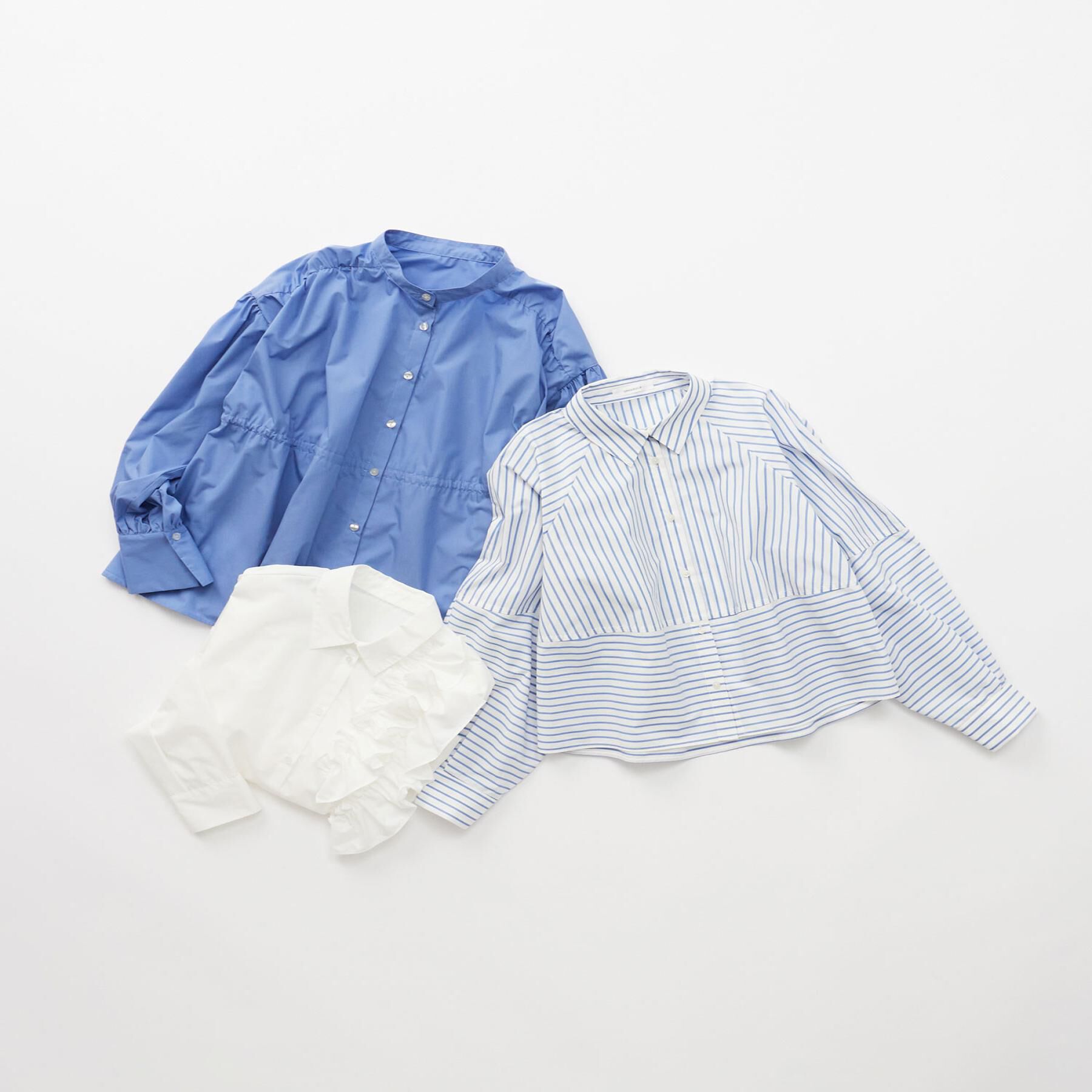 OPAQUE.CLIP「《andGIRL掲載》ストライプフォルムシャツ【洗濯機洗い可】」|シャツ・ブラウス|