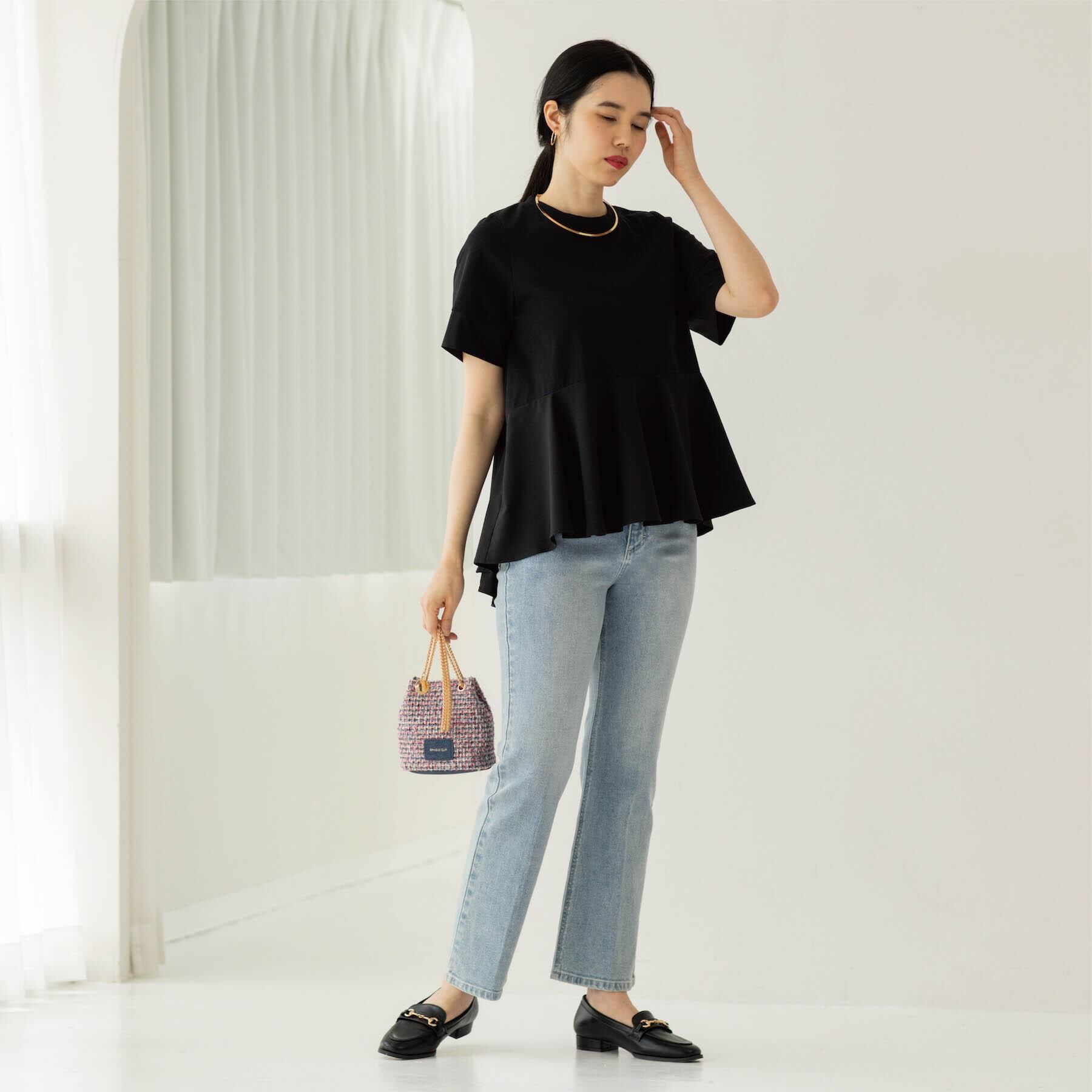 OPAQUE.CLIP「ストレッチセミフレアデニム【洗濯機洗い可】《SS-LLサイズ》」|デニム|