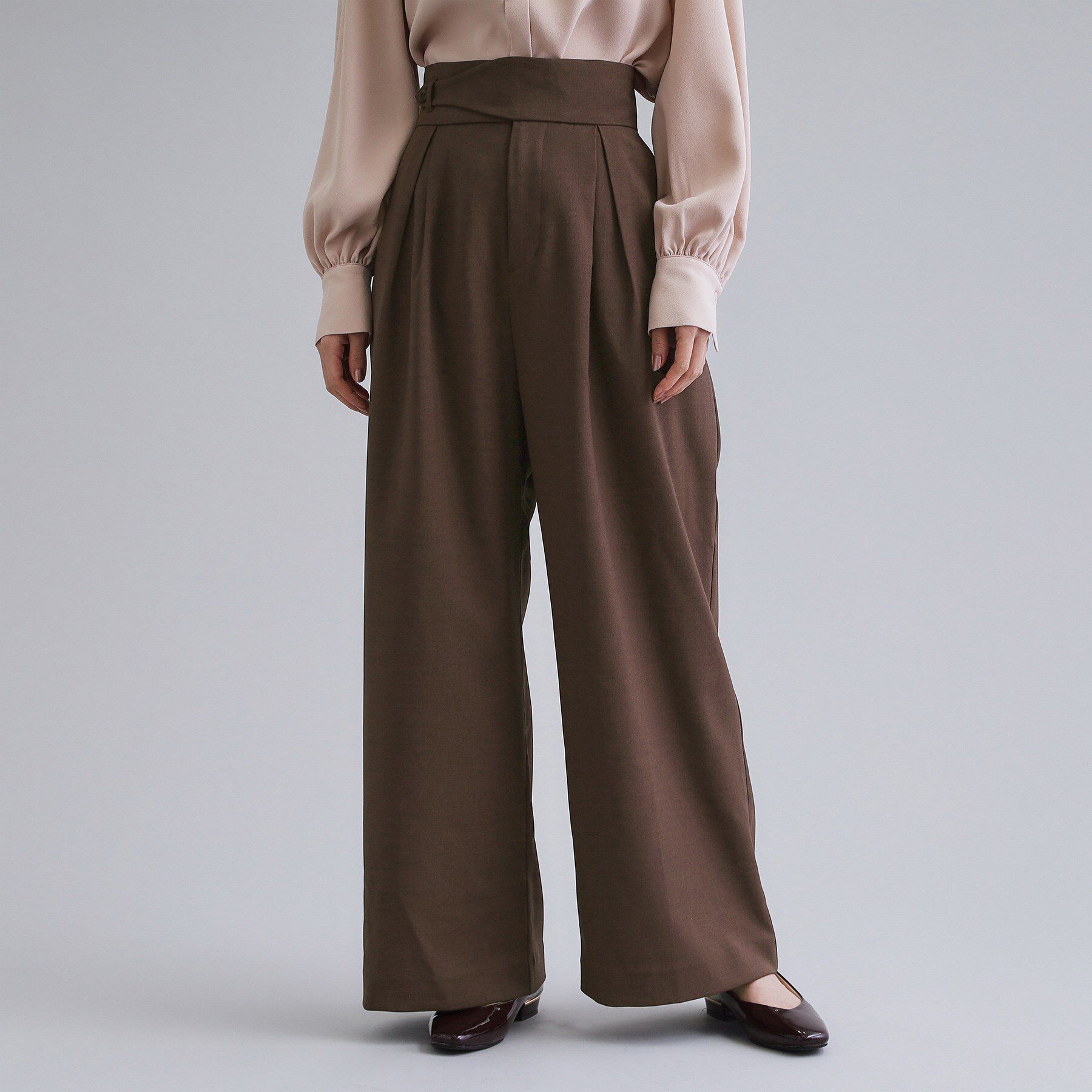 OPAQUE.CLIP「【es】ハイウエストタックワイドパンツ【洗濯機洗い可】」|その他|