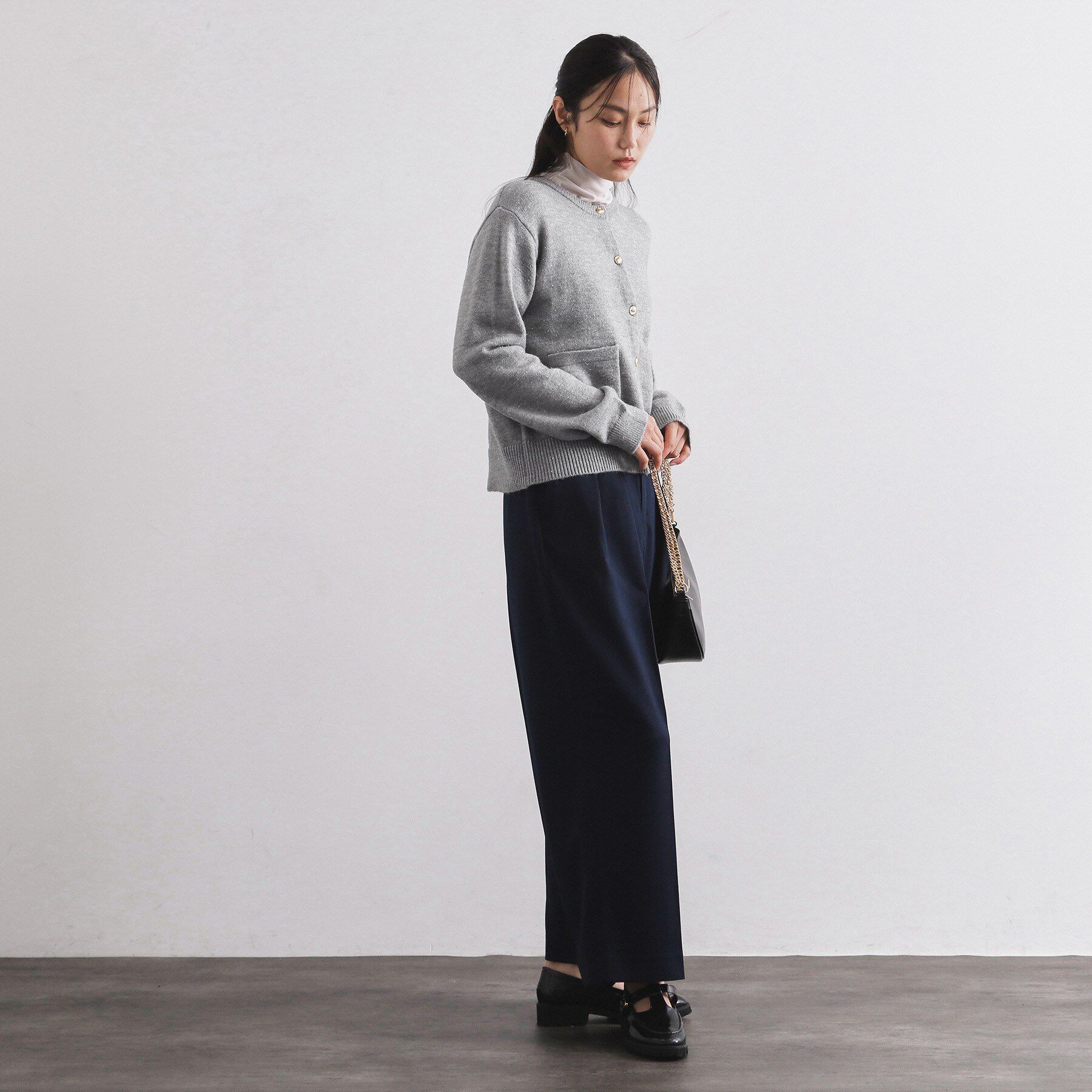 OPAQUE.CLIP「金ボタンラメニットカーディガン【洗濯機OK】」|カーディガン|