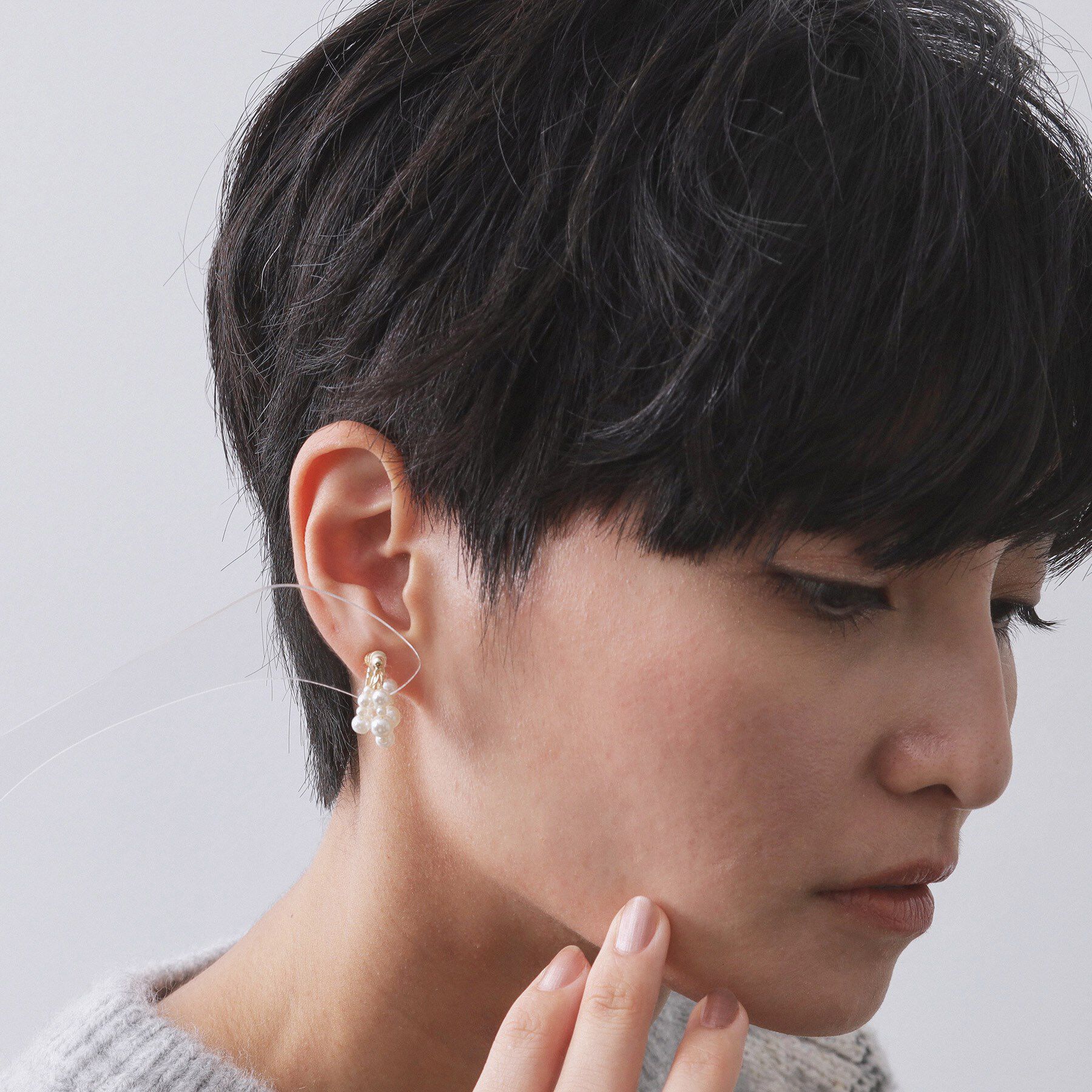 OPAQUE.CLIP「フェイクパールリングイヤリング」|イヤリング|