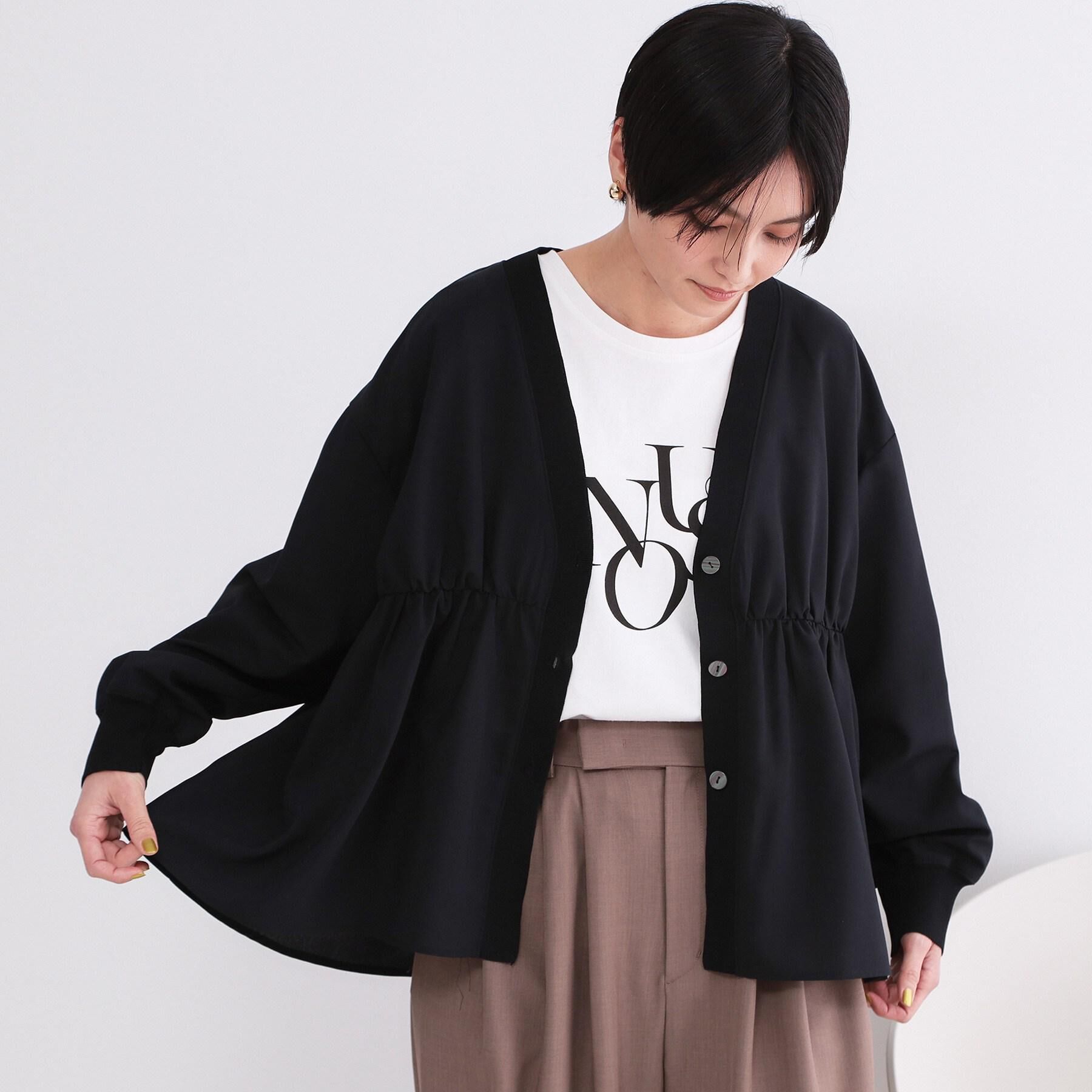 OPAQUE.CLIP「ブラウス風Vネックカーディガン【洗濯機OK】」|カーディガン|