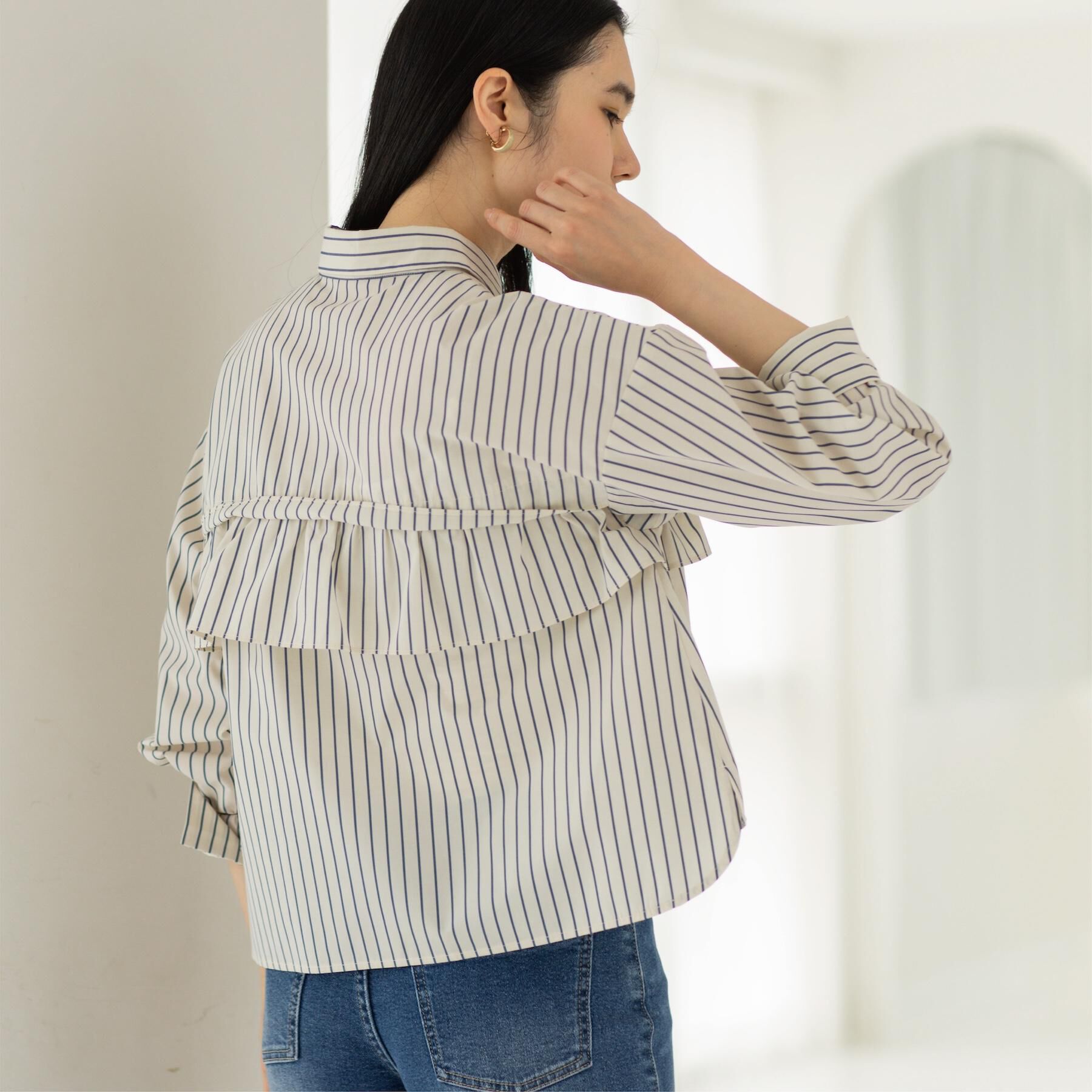 OPAQUE.CLIP「タックフリルシャツ【洗濯機OK】」|シャツ・ブラウス|