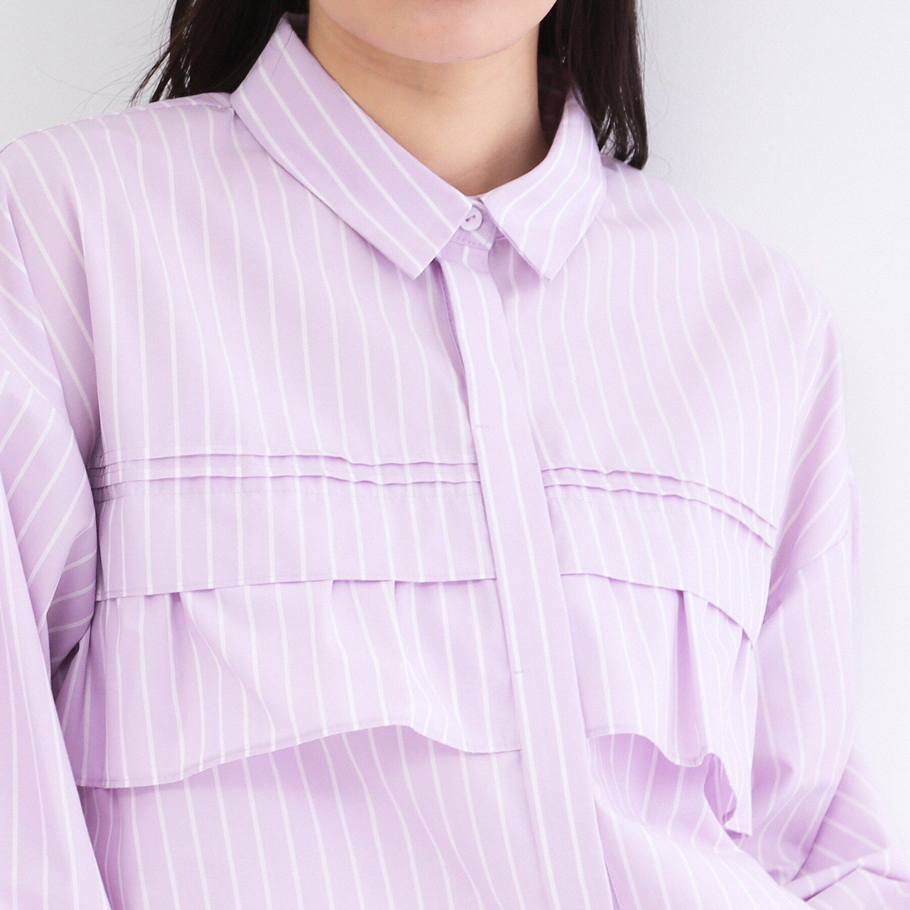 OPAQUE.CLIP「タックフリルシャツ【洗濯機OK】」|シャツ・ブラウス|