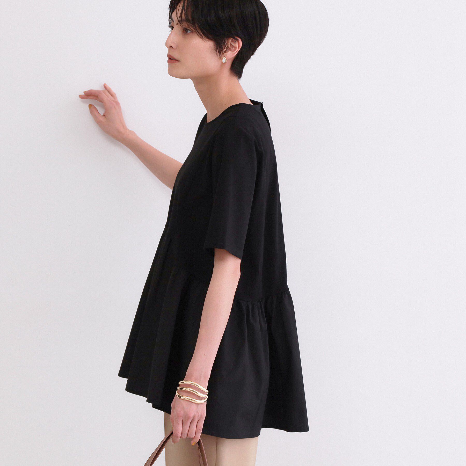 OPAQUE.CLIP「ペプラムドッキングカットソー【洗濯機OK】」|Tシャツ・カットソー|