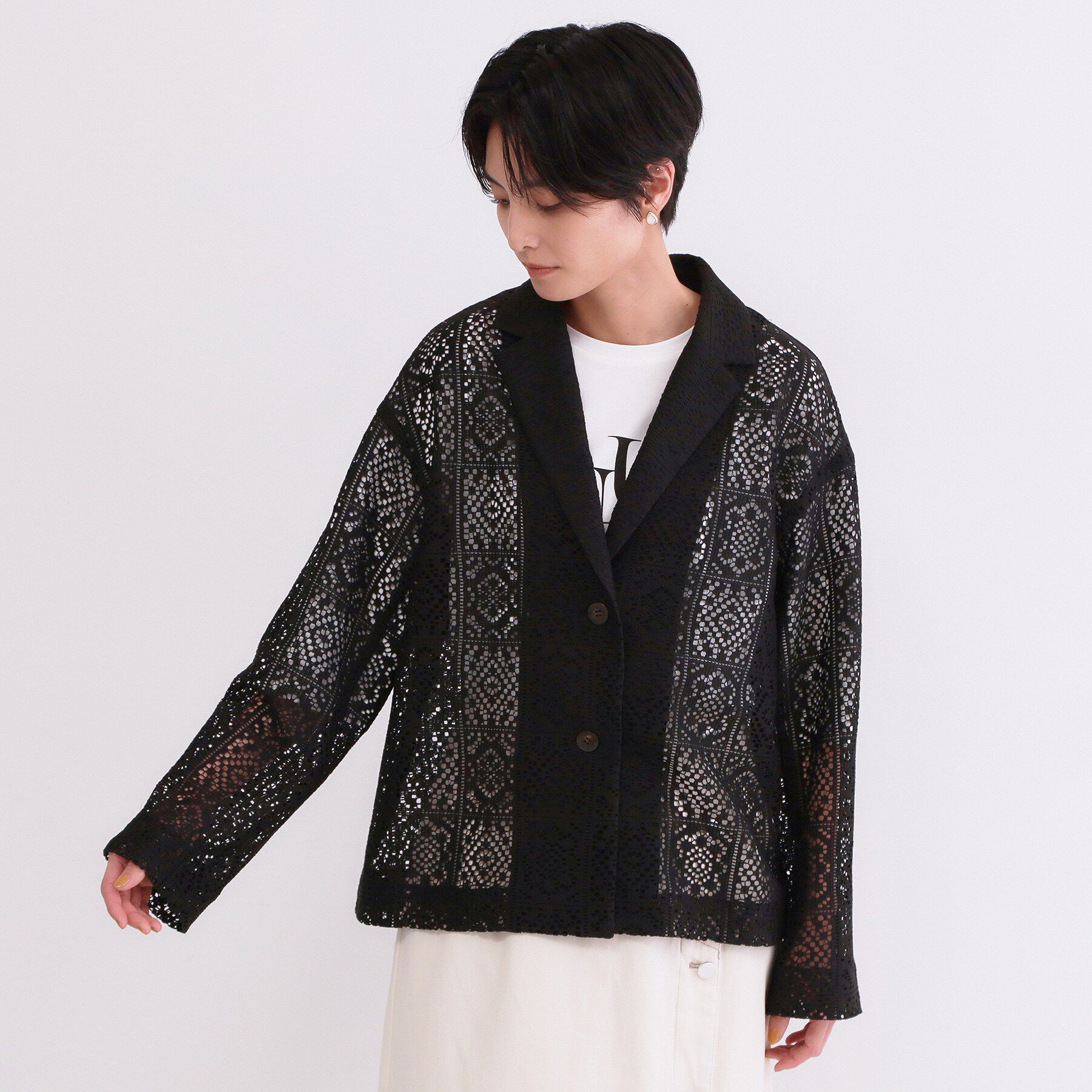 OPAQUE.CLIP「レーステーラードジャケット【洗濯機OK】」|テーラードジャケット|