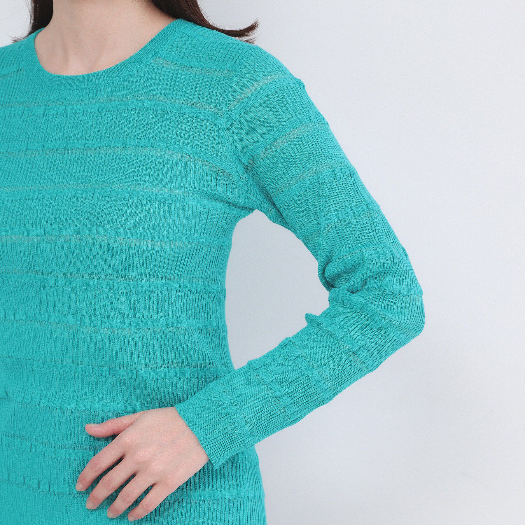 OPAQUE.CLIP「シアーボーダーリブニット【洗濯機OK】」|ニット・セーター|