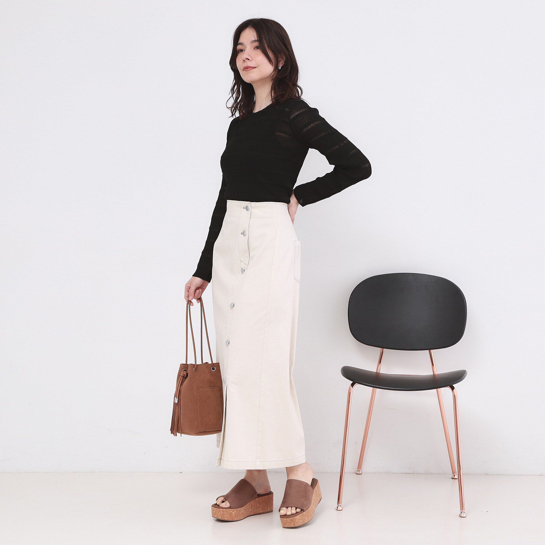 OPAQUE.CLIP「シアーボーダーリブニット【洗濯機OK】」|ニット・セーター|