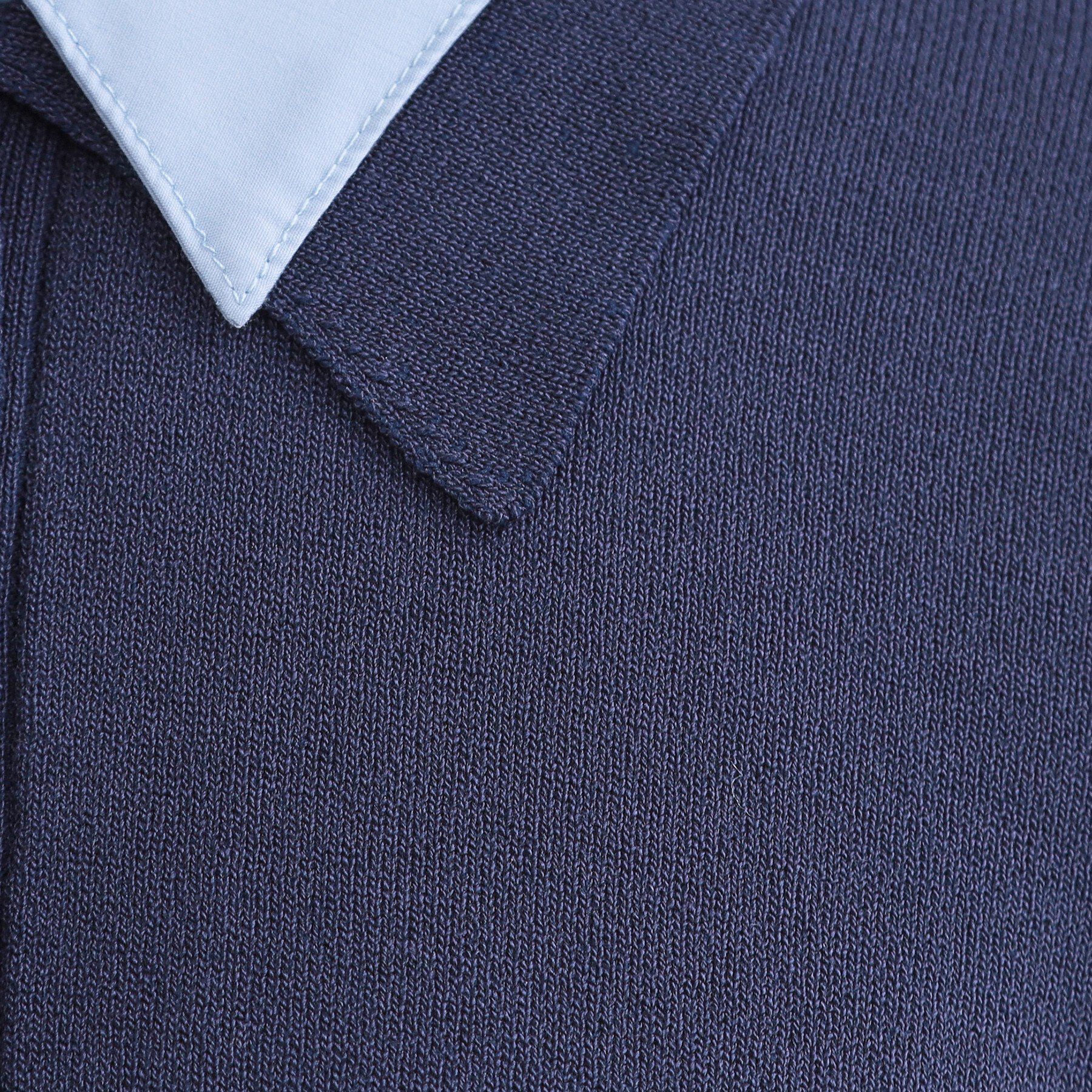 OPAQUE.CLIP「シャツレイヤード風ポロニット【洗濯機OK】」|ニット・セーター|