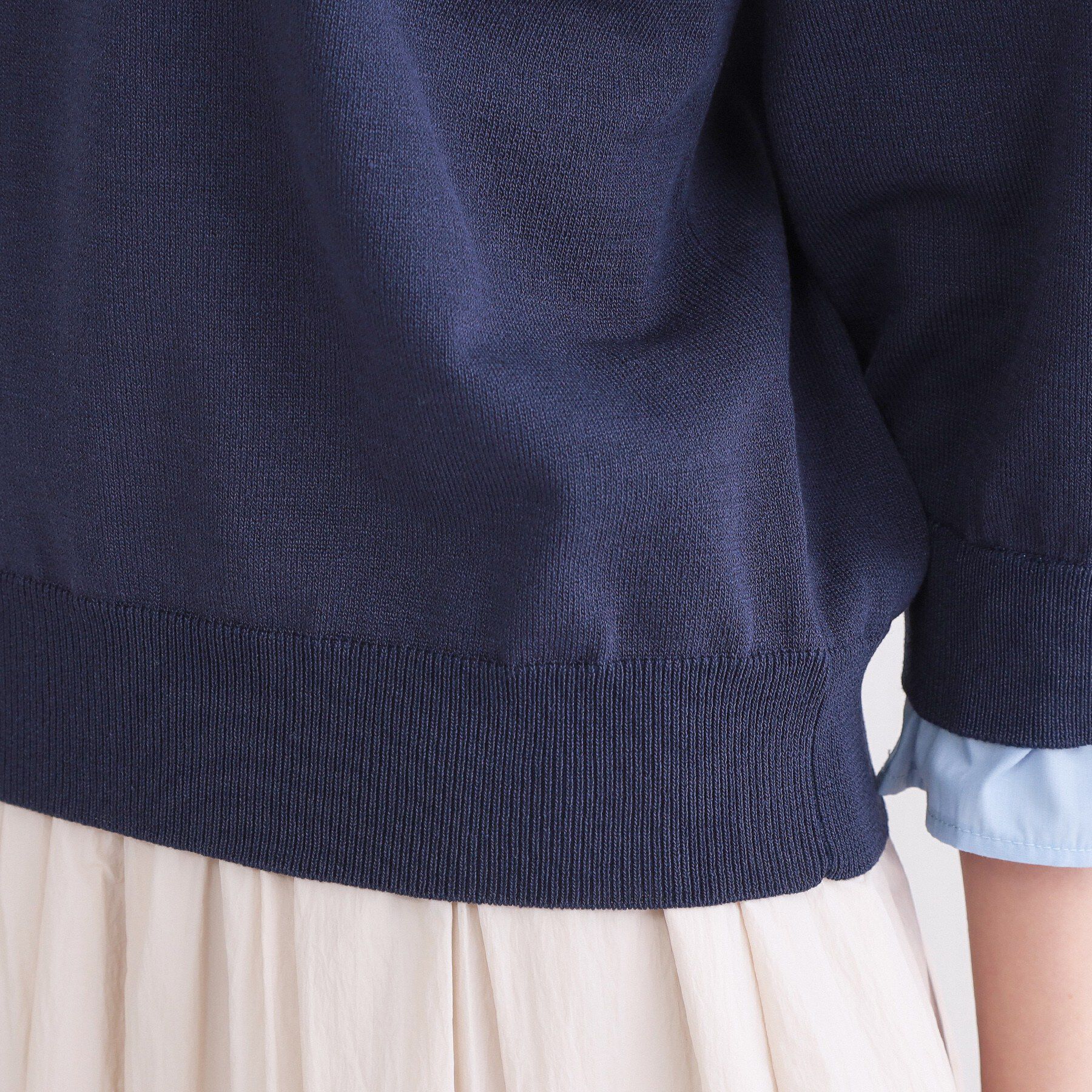 OPAQUE.CLIP「シャツレイヤード風ポロニット【洗濯機OK】」|ニット・セーター|