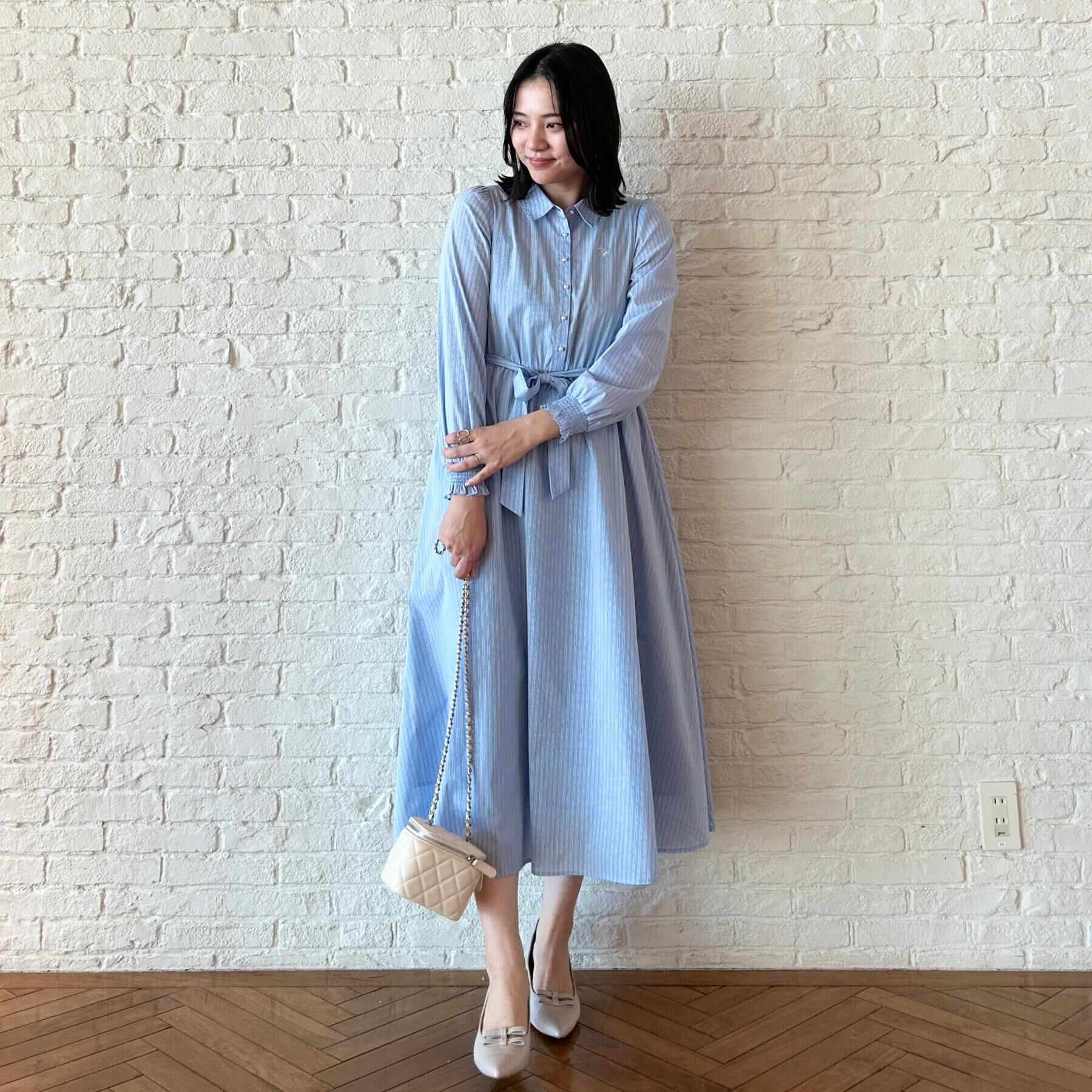 Couture broach「【洗える】ロゴエンブロ シャツワンピース」|ワンピース|