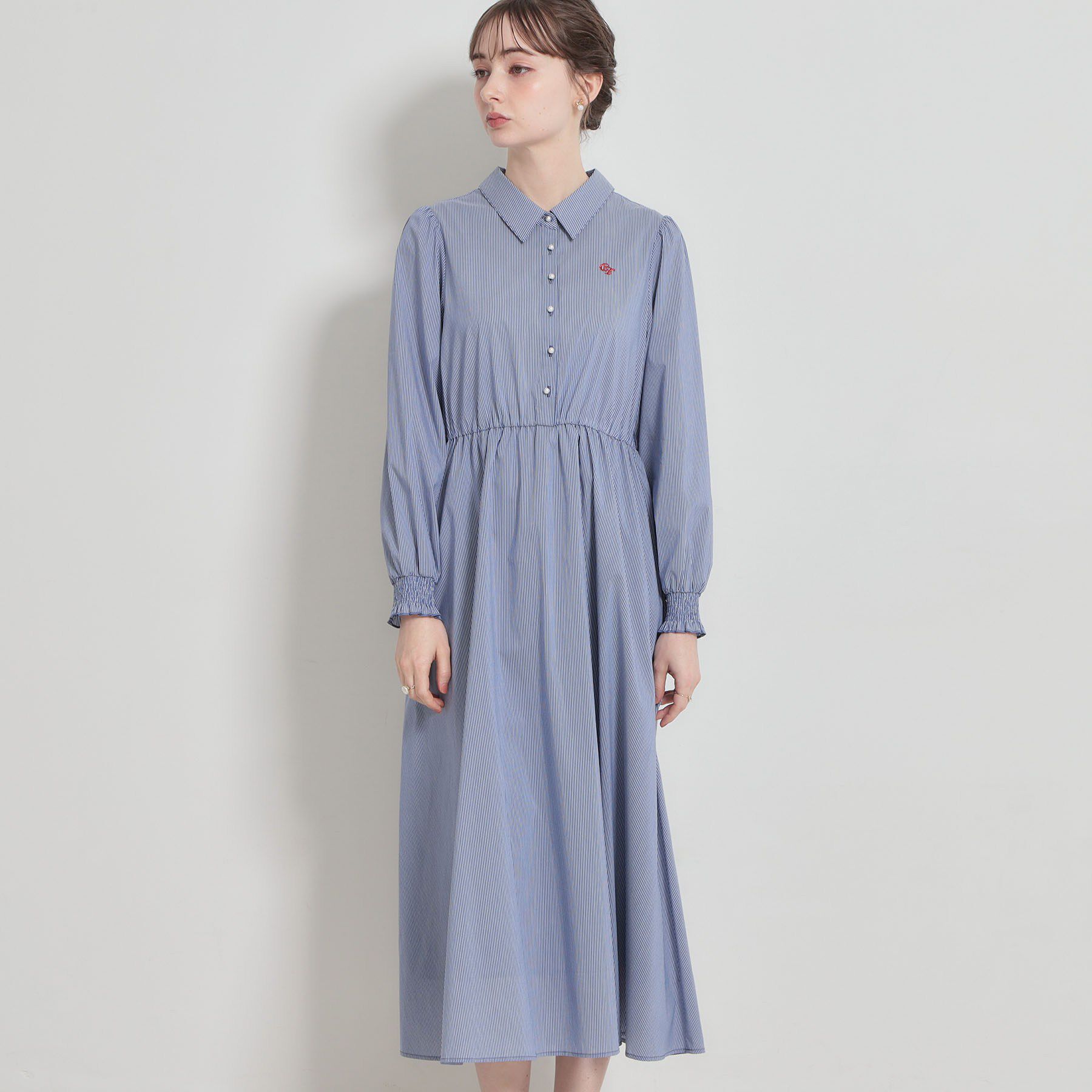 Couture broach「【洗える】ロゴエンブロ シャツワンピース」|ワンピース|
