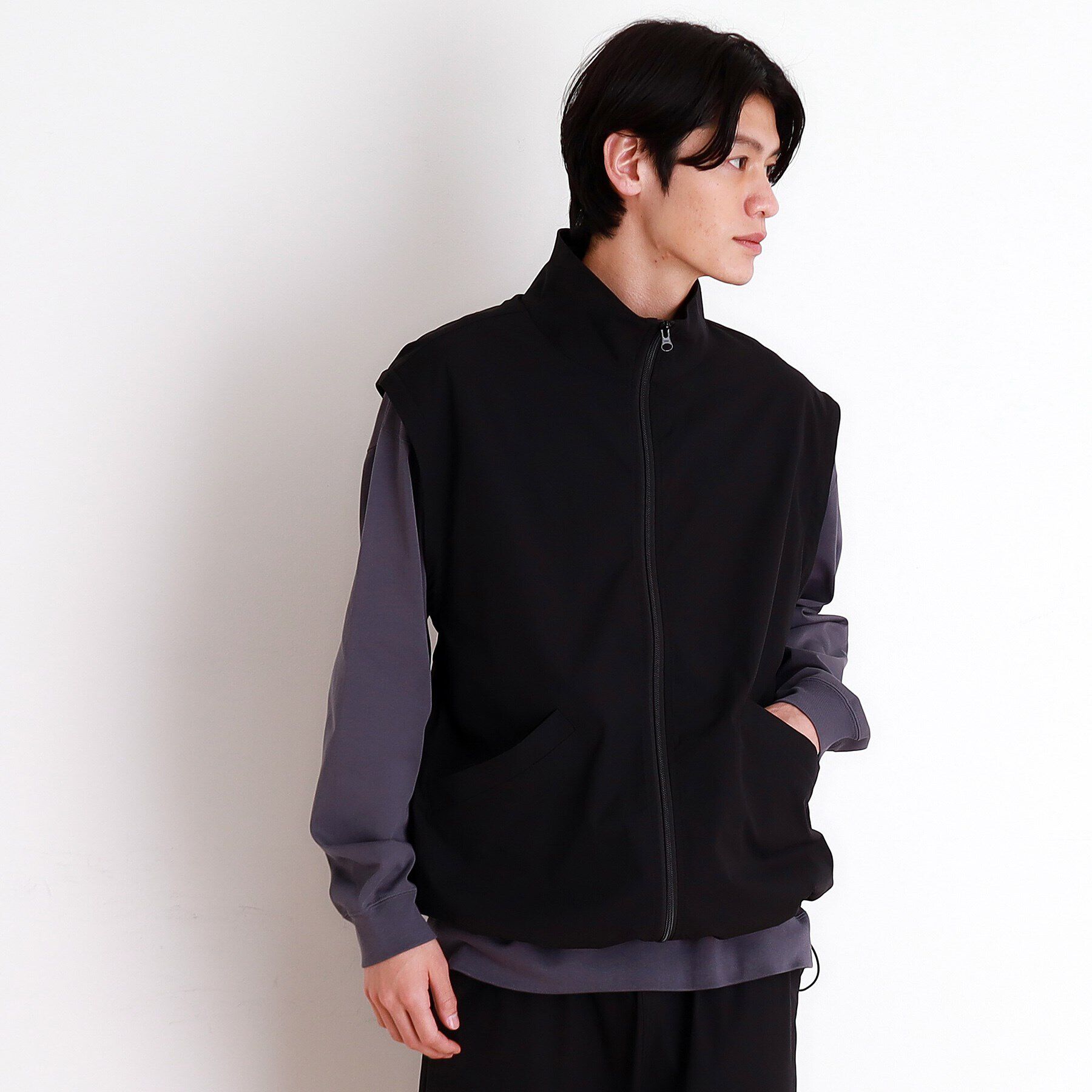 THE SHOP TK「デタッチャブルスタンドブルゾン＆ベスト　セットアップ可/2WAY」|ブルゾン・スタジャン|