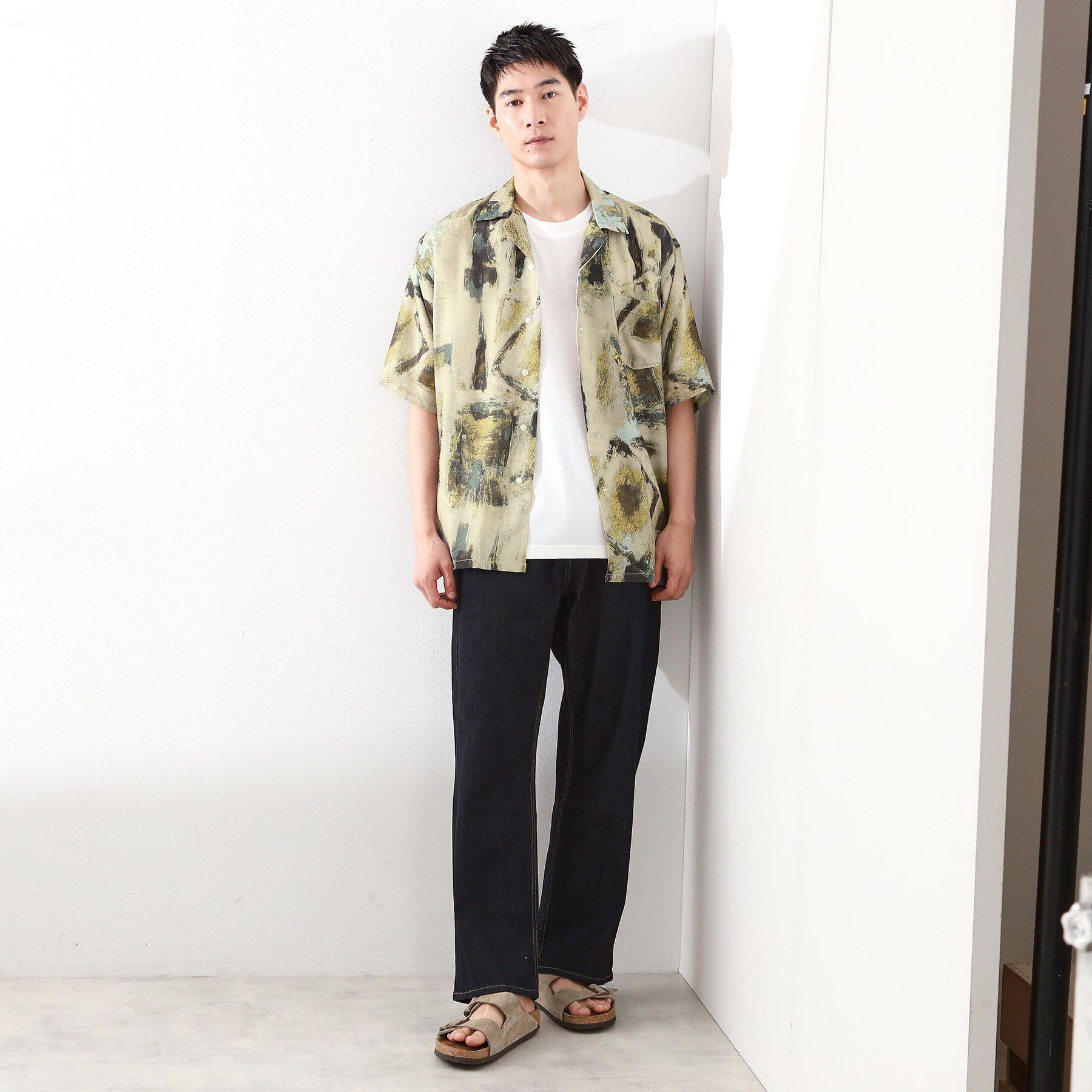 THE SHOP TK「アートプリントメッシュ半袖シャツ　【洗濯機OK】」|シャツ・ブラウス|