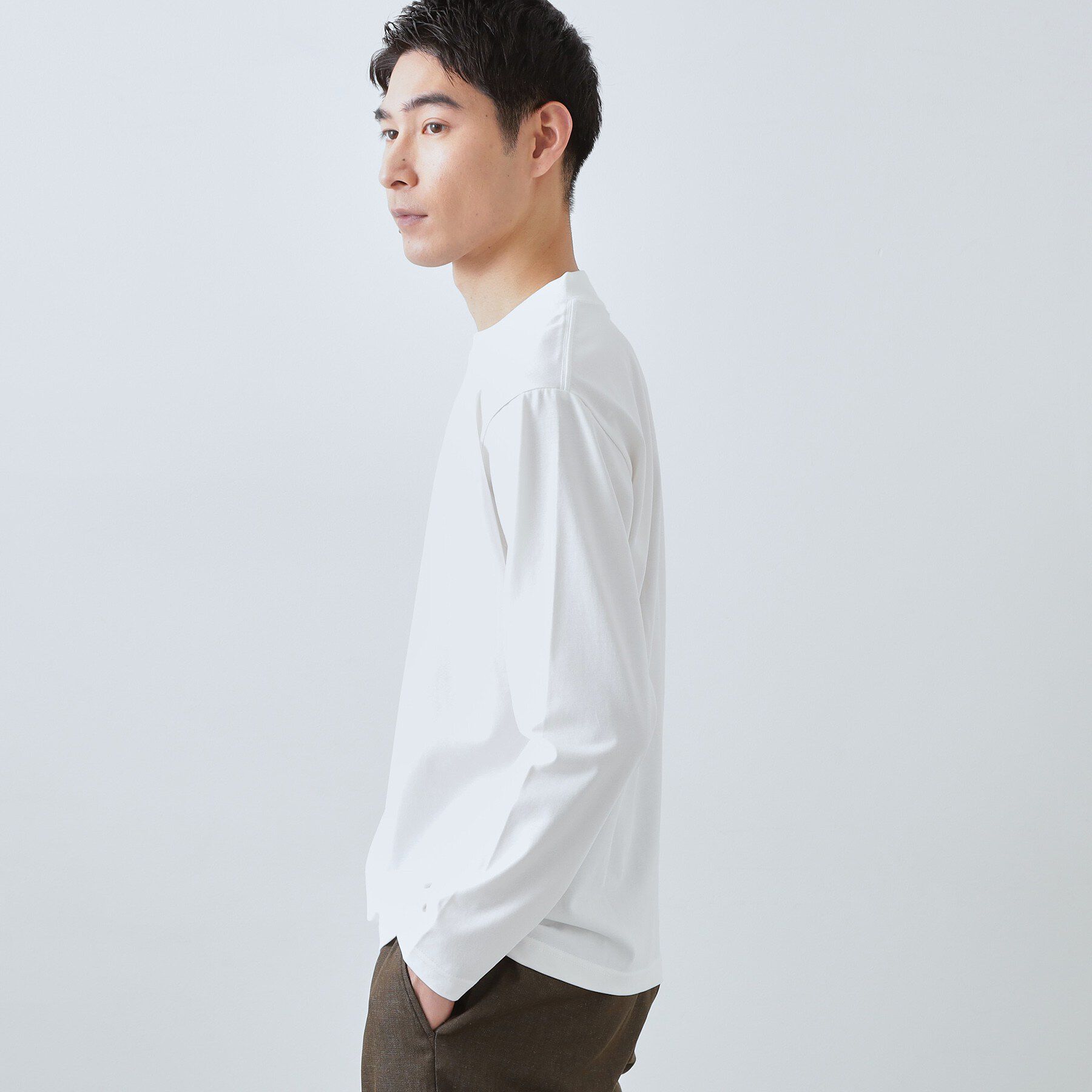 THE SHOP TK「【ジャケットインにもおすすめ】きれいめ長袖Tシャツ 洗濯機OK」|Tシャツ・カットソー|