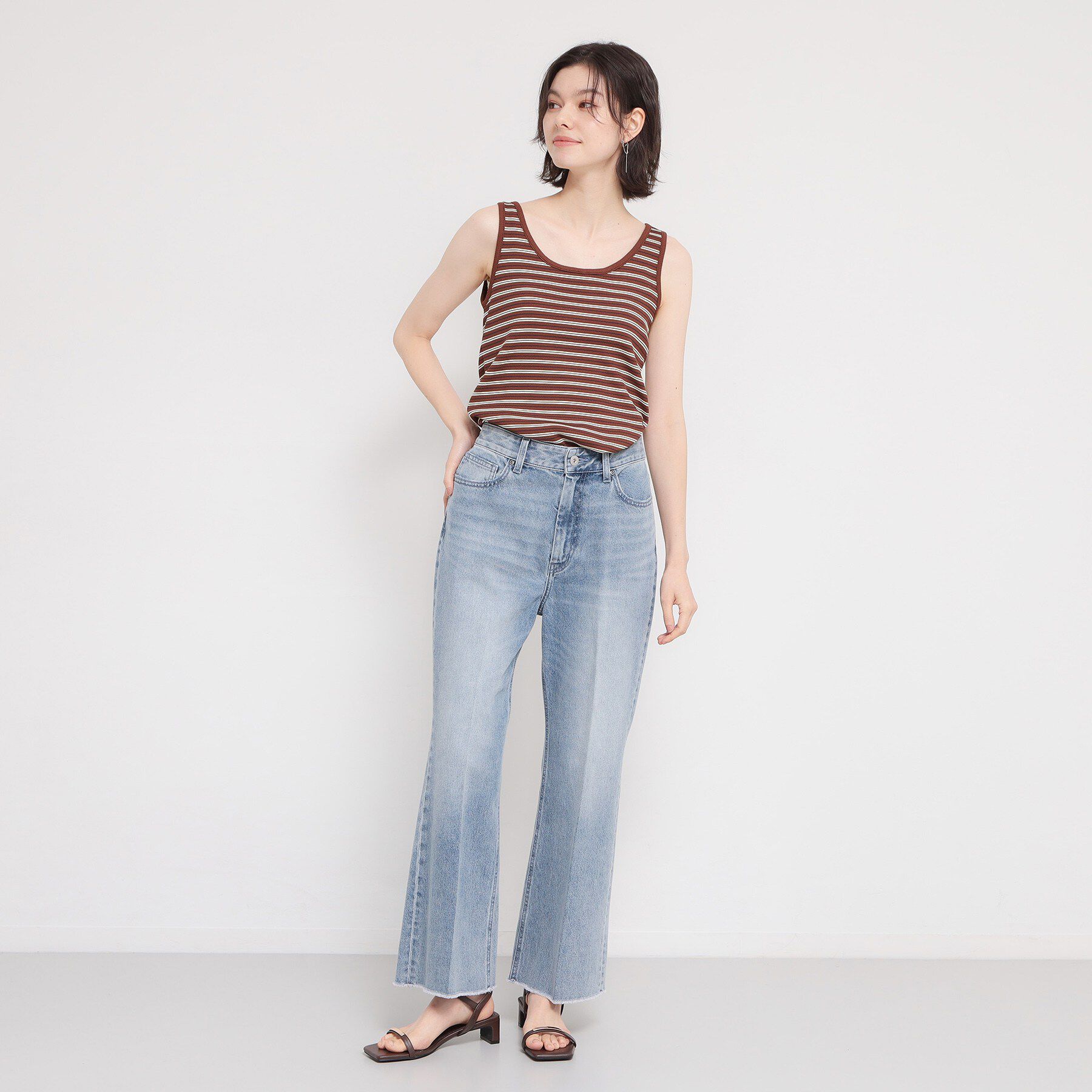 THE SHOP TK「マルチボーダーニットソータンク」|キャミソール|