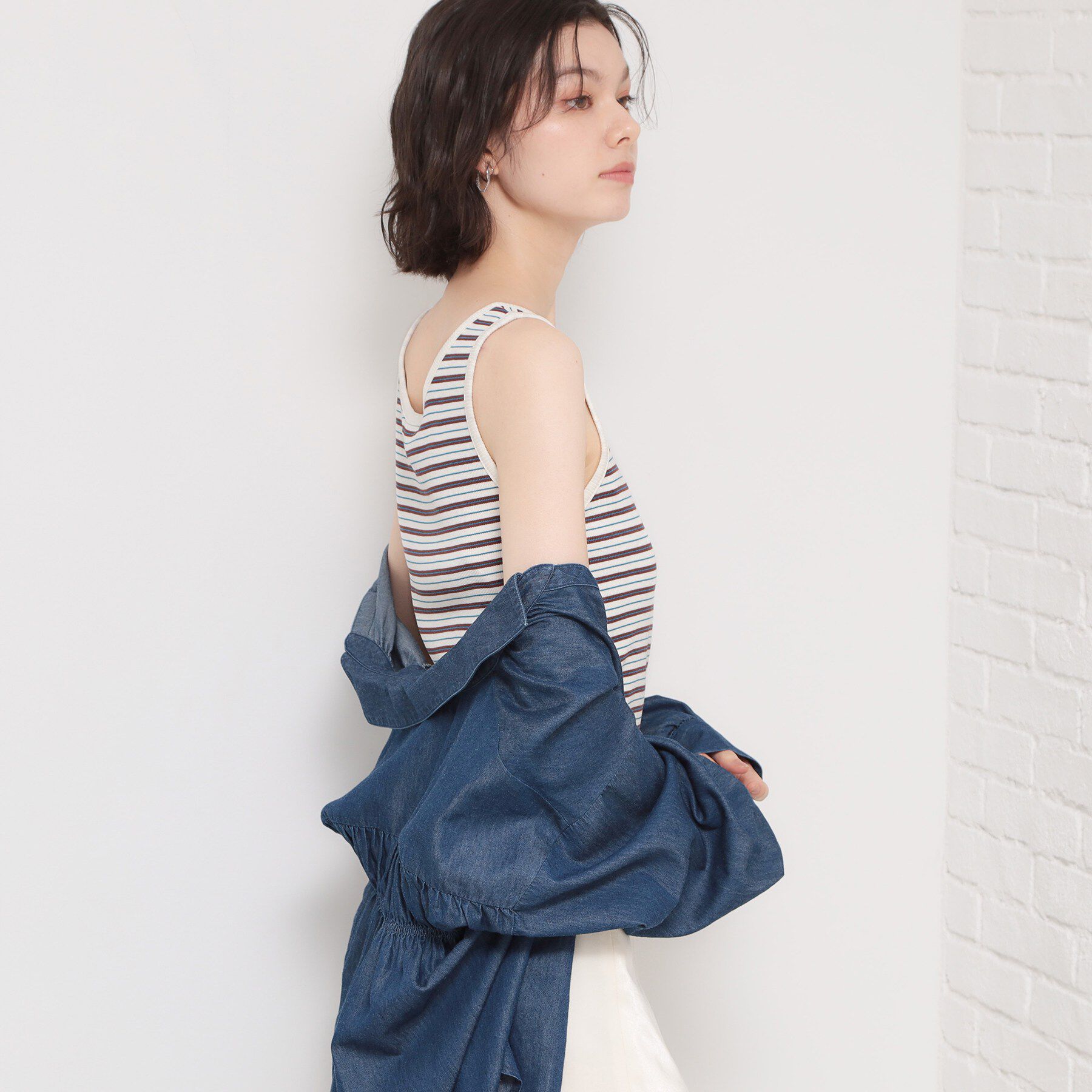 THE SHOP TK「マルチボーダーニットソータンク」|キャミソール|