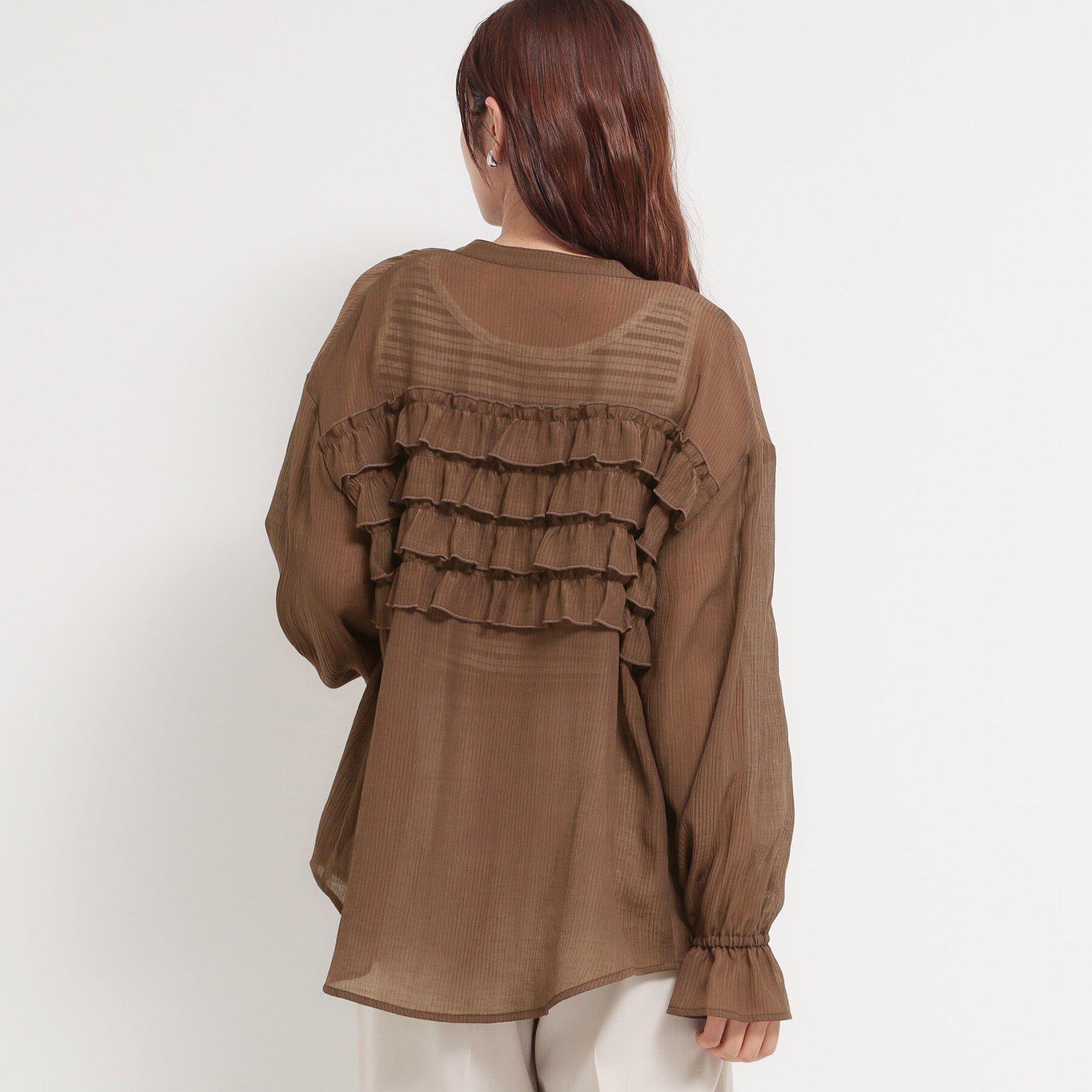 THE SHOP TK「ティアードフリル楊柳シャツ」|シャツ・ブラウス|