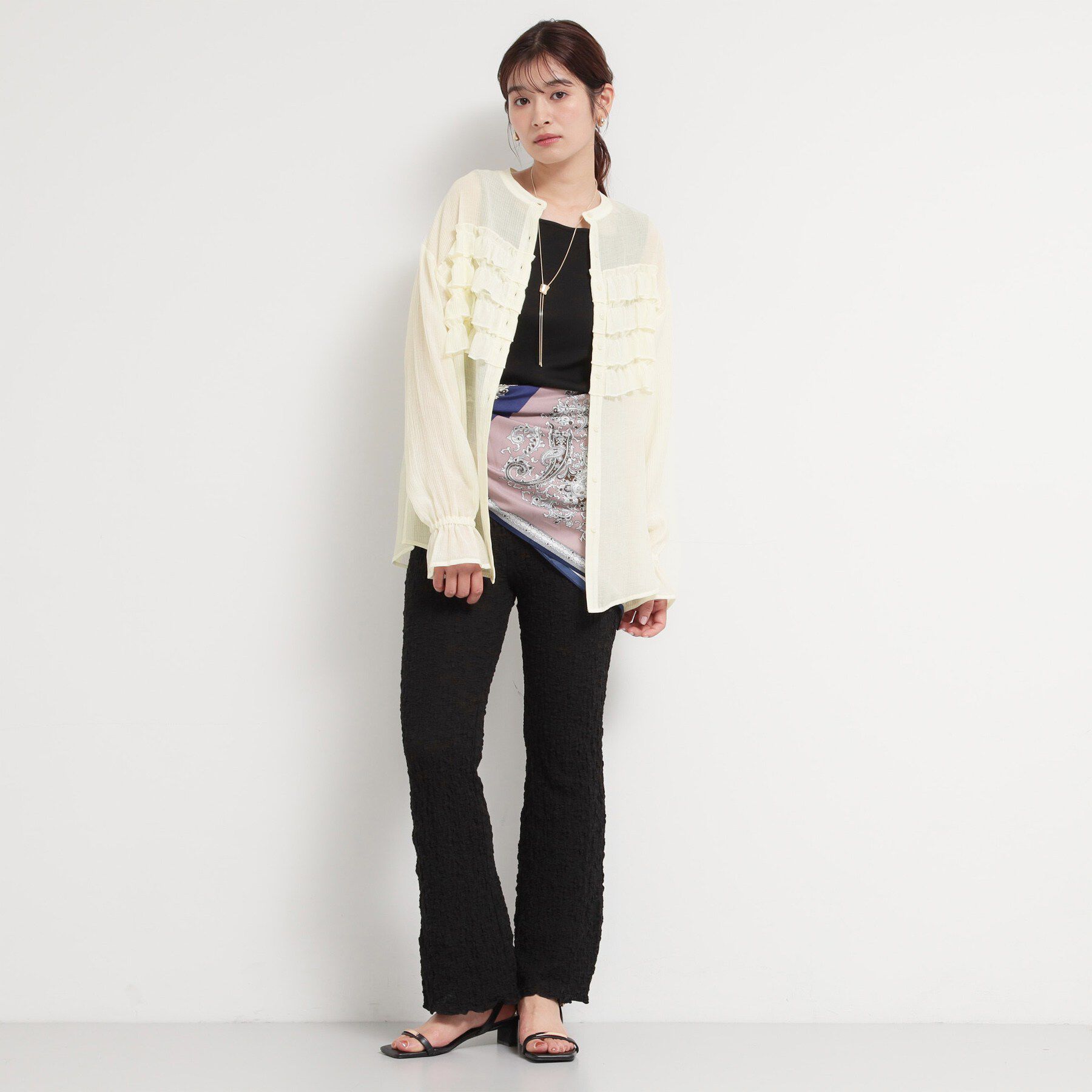 THE SHOP TK「ティアードフリル楊柳シャツ」|シャツ・ブラウス|