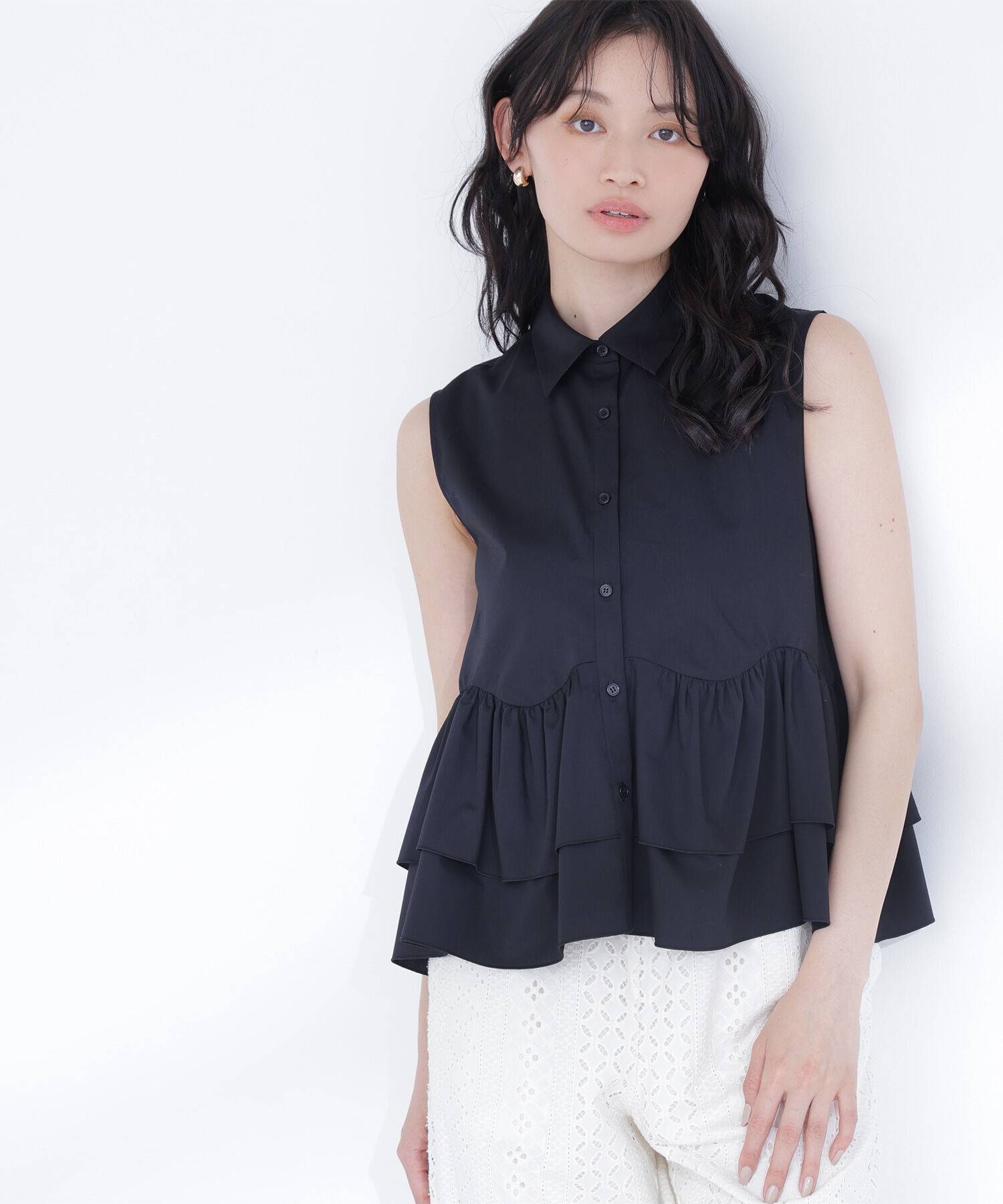  「ティアードペプラムシャツ」|シャツ・ブラウス|